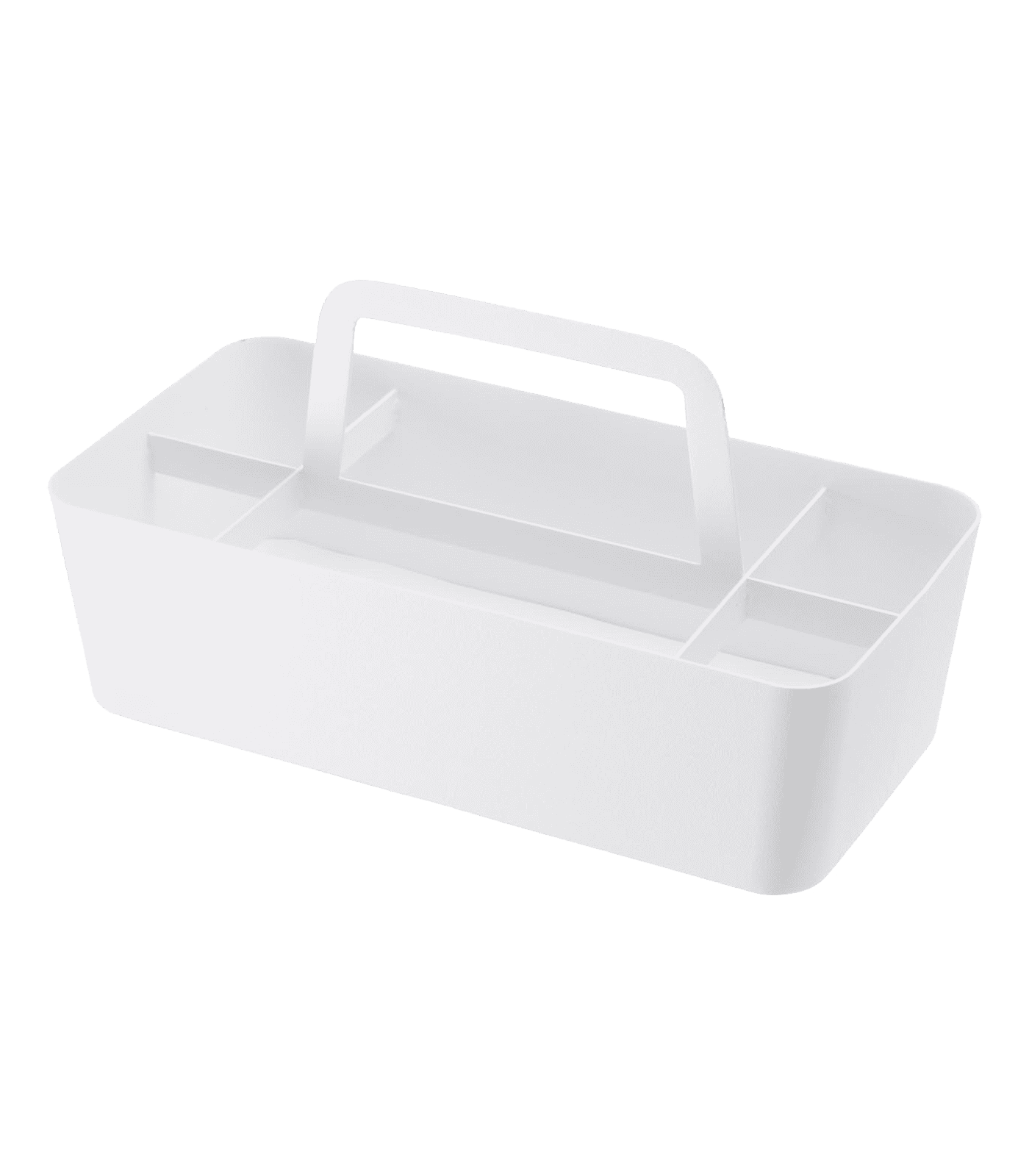White Steel Large Tool Storage Caddy with Handle