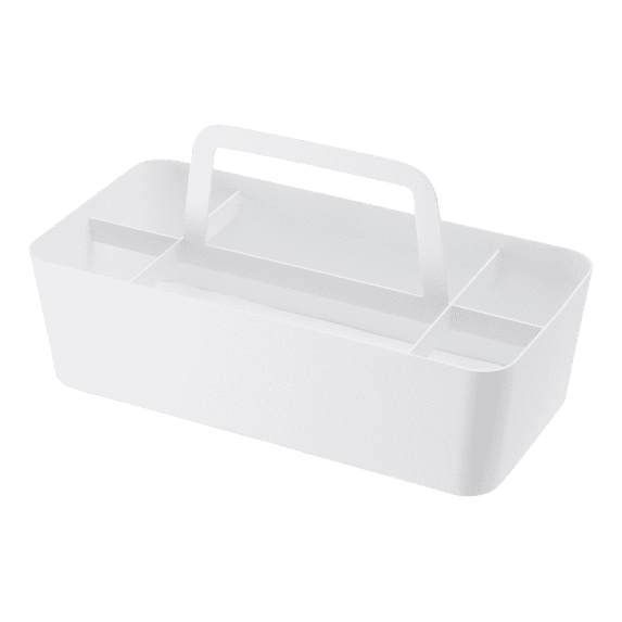 Yamazaki Home Storage Caddy, White, Steel, Handle, No Assembly