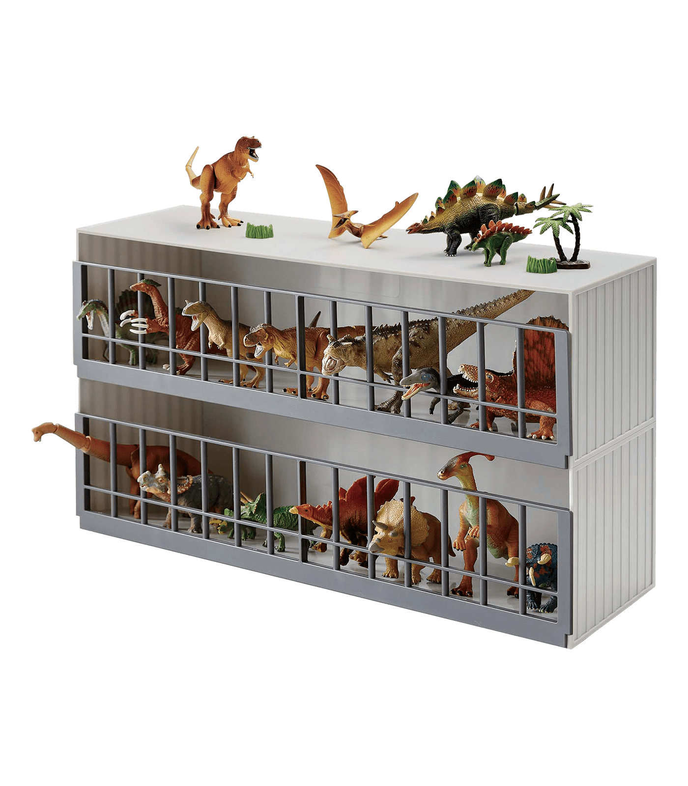 Sleek Gray ABS Plastic Stackable Toy Display Case for Kids