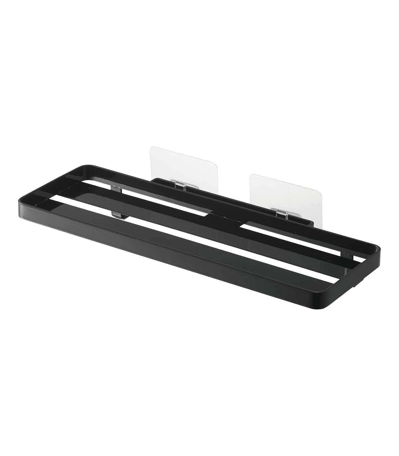 Black Steel Traceless Adhesive Floating Tray, 11.81 inches