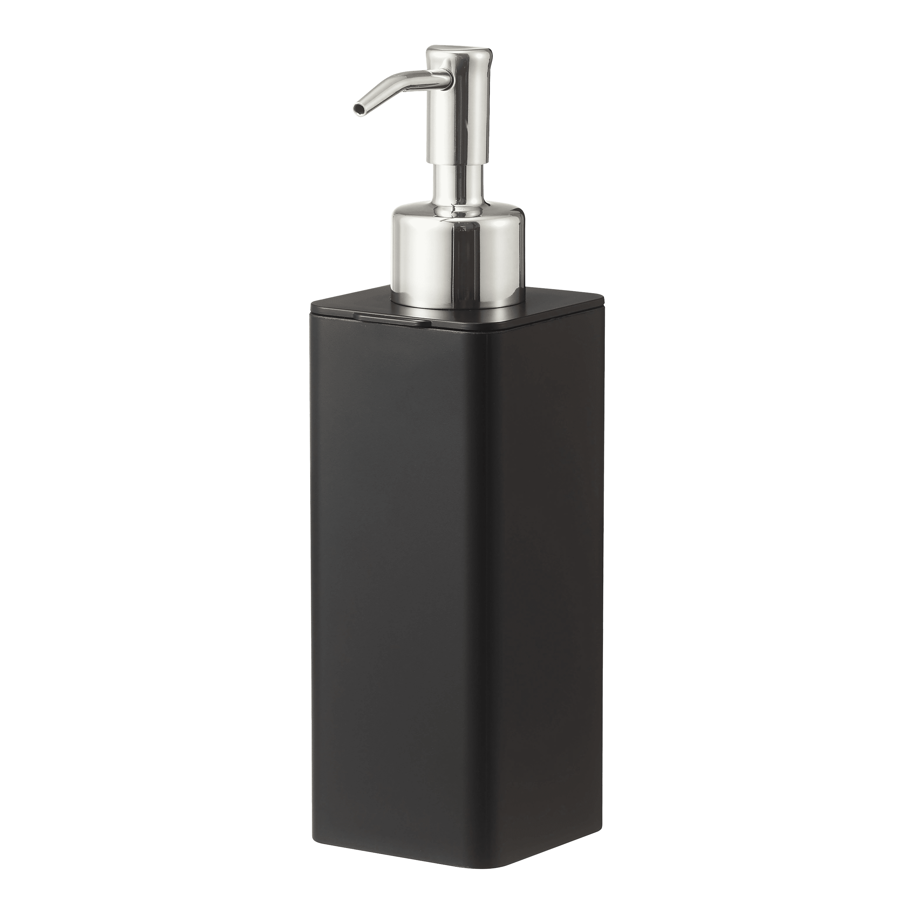 Black Adhesive Wall-Mounted Soap Dispenser with Stainless Steel Pump