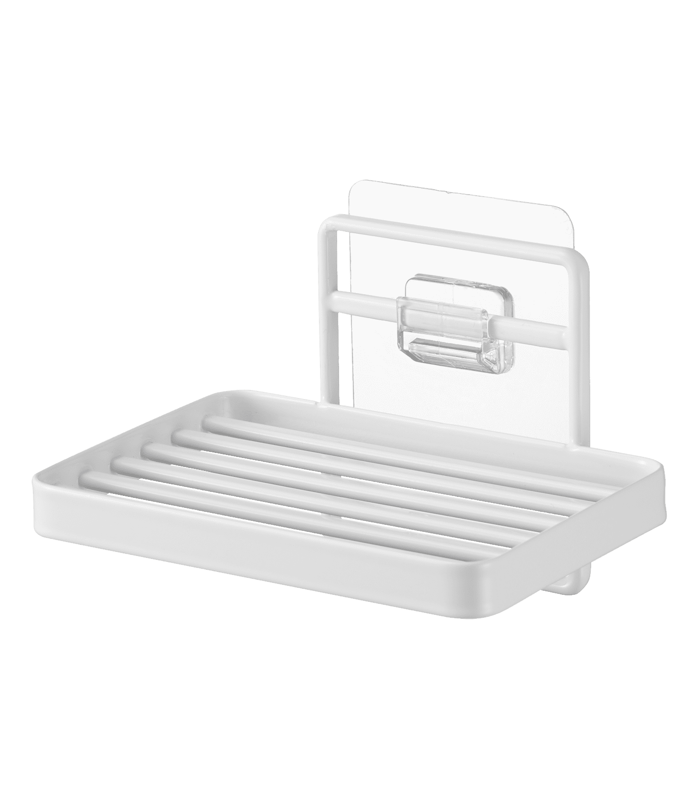 White Stainless Steel Self-Adhesive Soap Tray