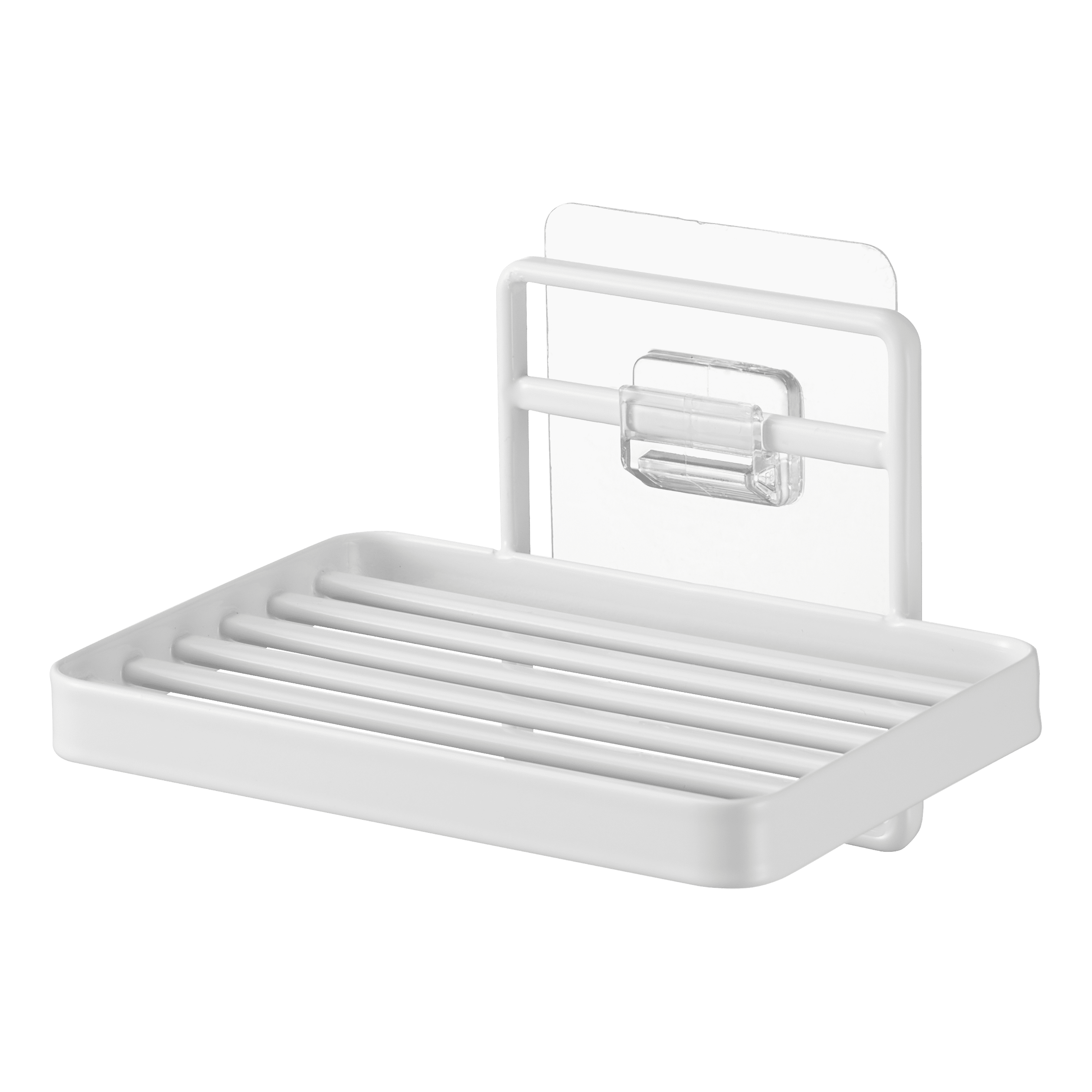 White Stainless Steel Self-Adhesive Soap Tray