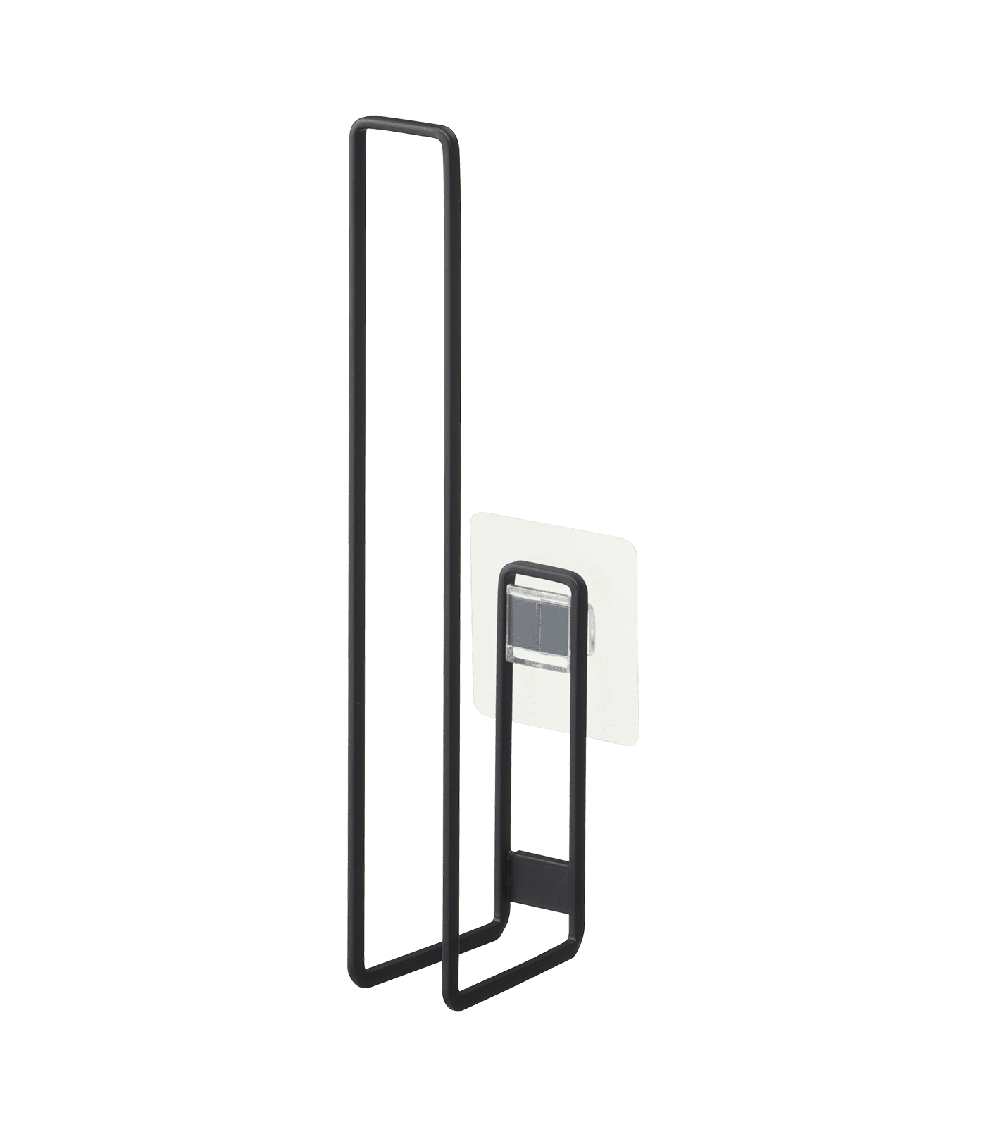 Compact Black Steel Traceless Adhesive Toilet Paper Holder