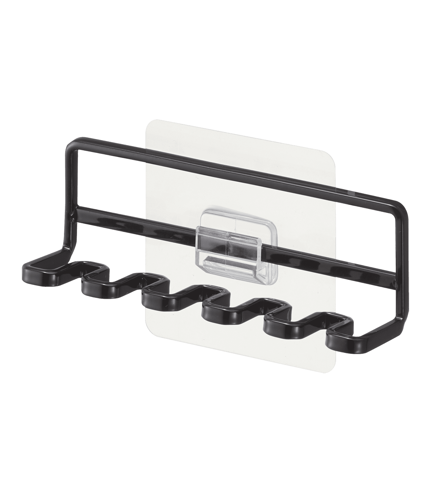 Black Steel Traceless Adhesive Toothbrush Holder