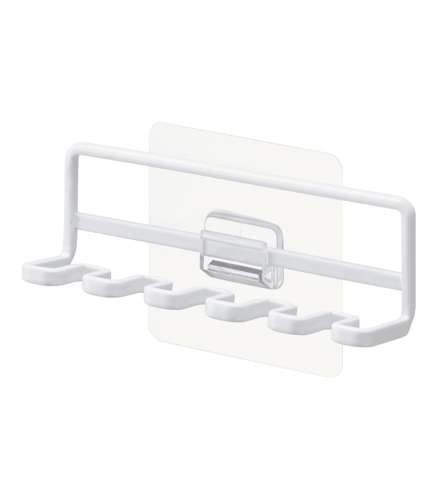 White Steel Traceless Adhesive Toothbrush Holder