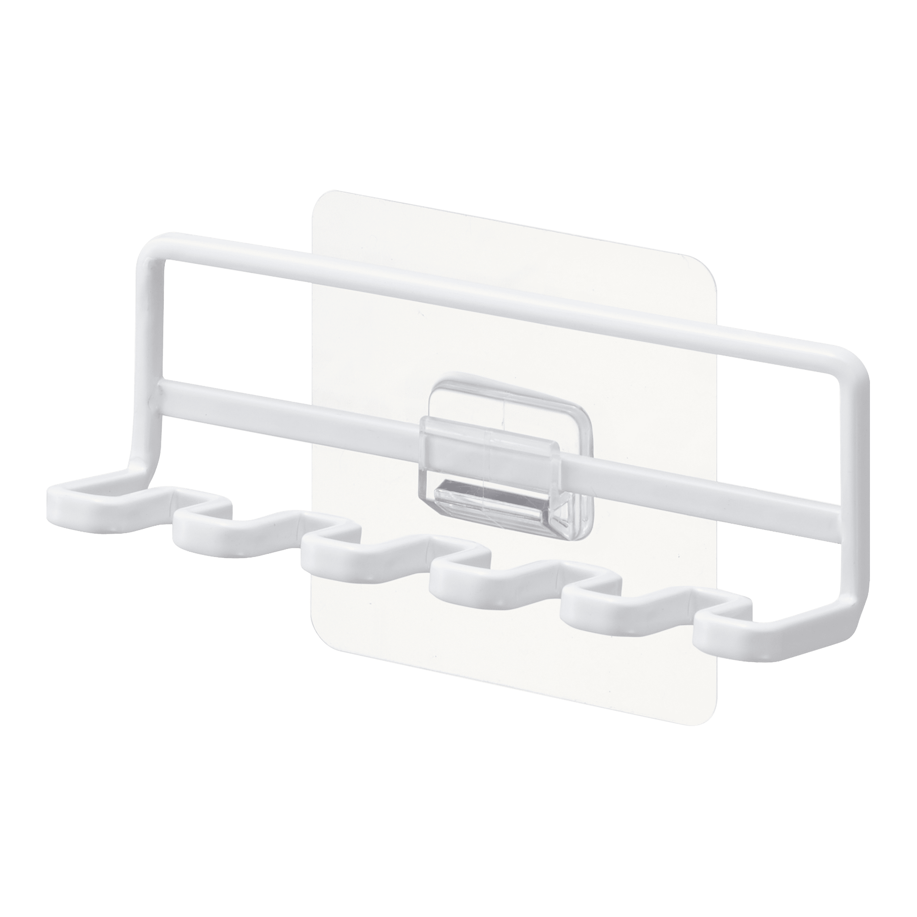White Steel Traceless Adhesive Toothbrush Holder