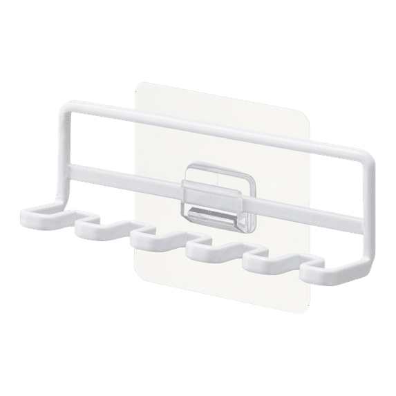 Yamazaki Home Traceless Adhesive Toothbrush Holder, White, Steel, Supports 0.55 pounds, Adhesive