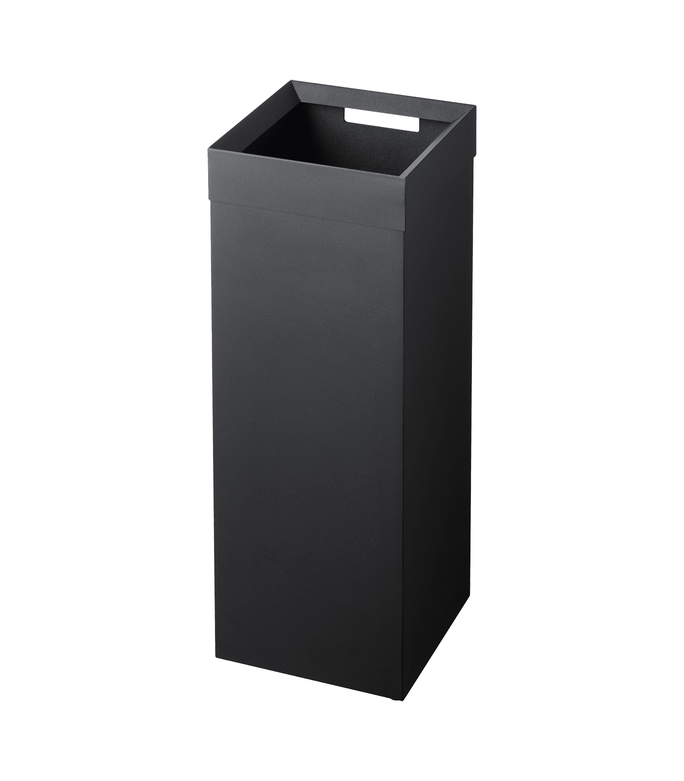 Black Tall Steel Trash Can with Handle and Lid