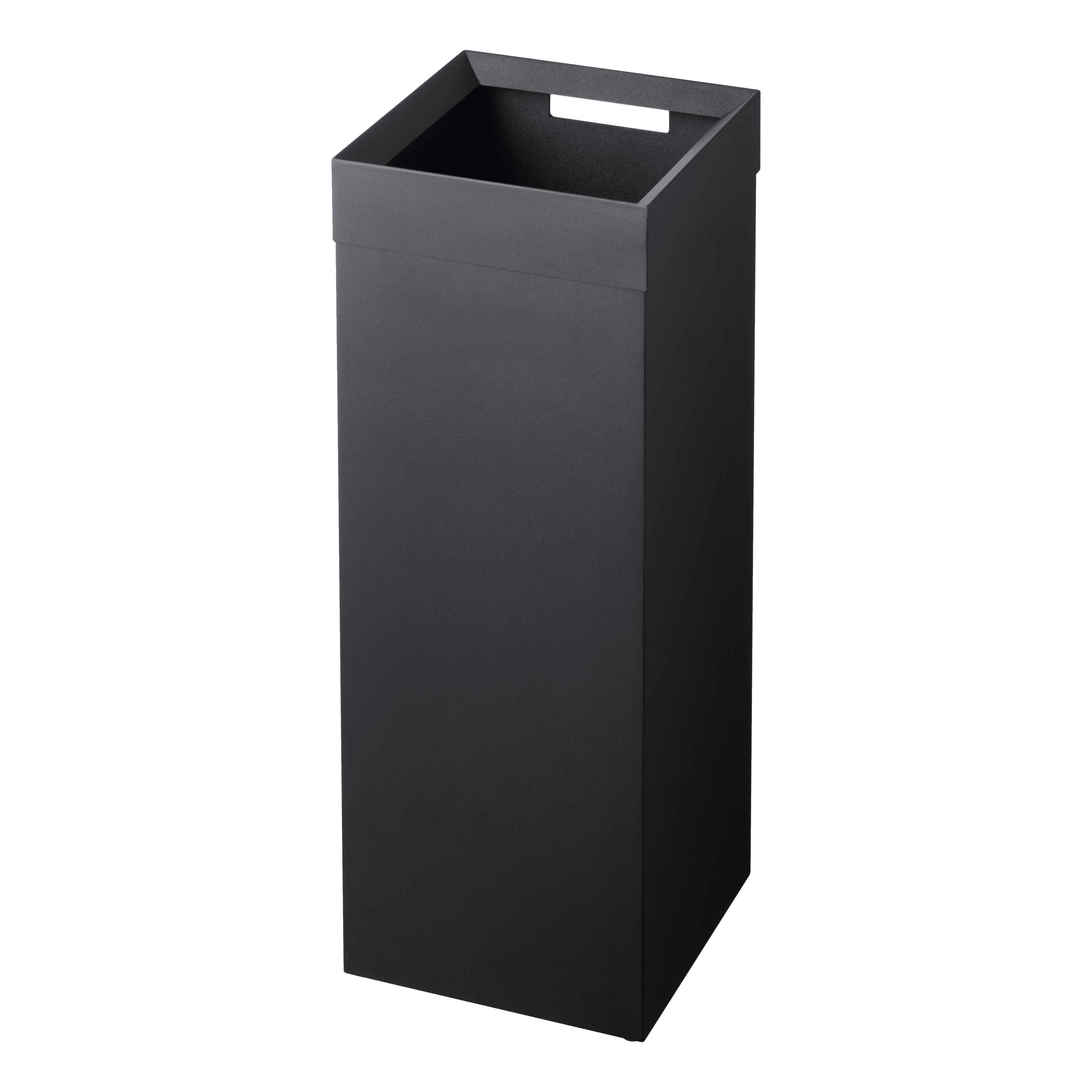 Black Tall Steel Trash Can with Handle and Lid