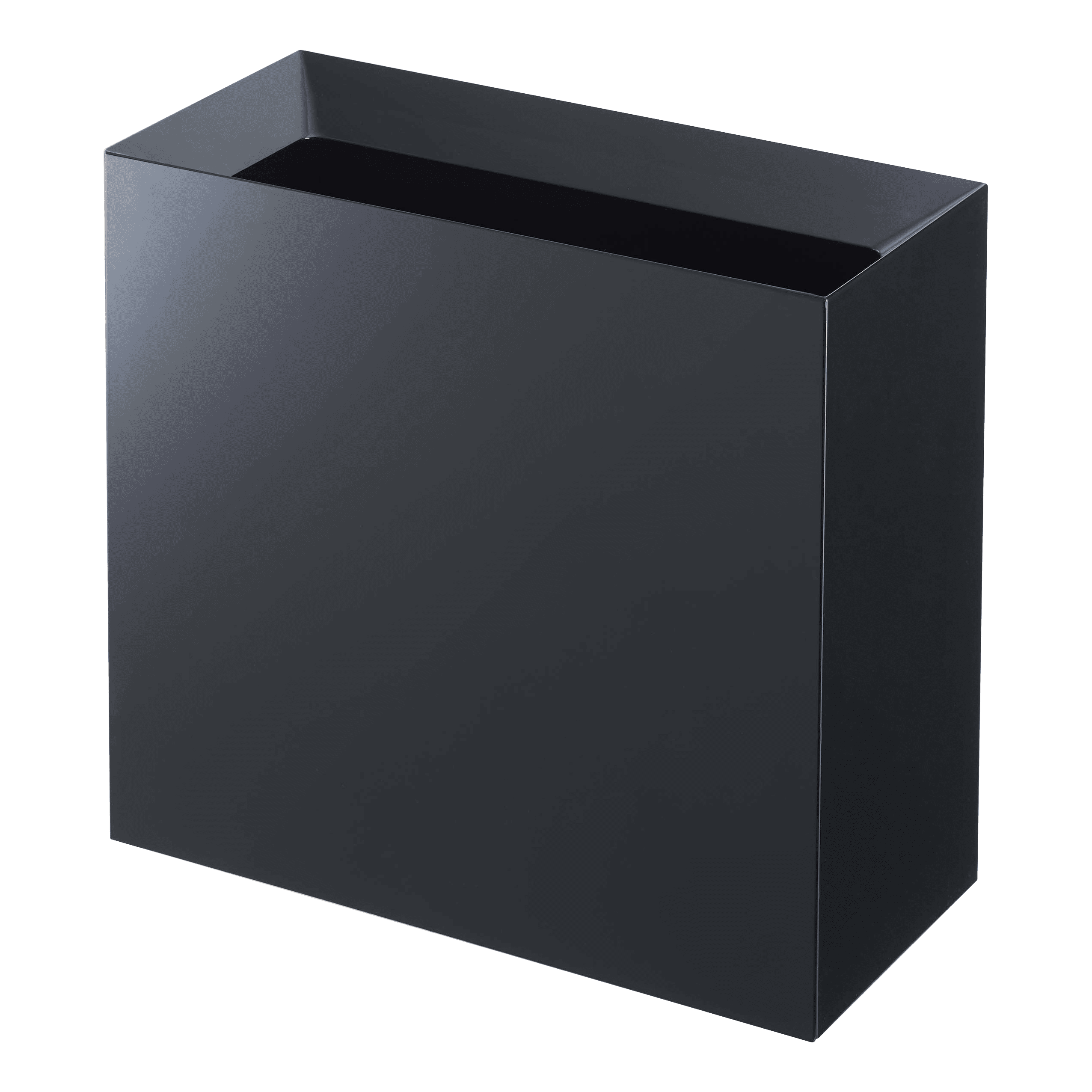 Black Minimalist Rectangular Plastic Trash Can