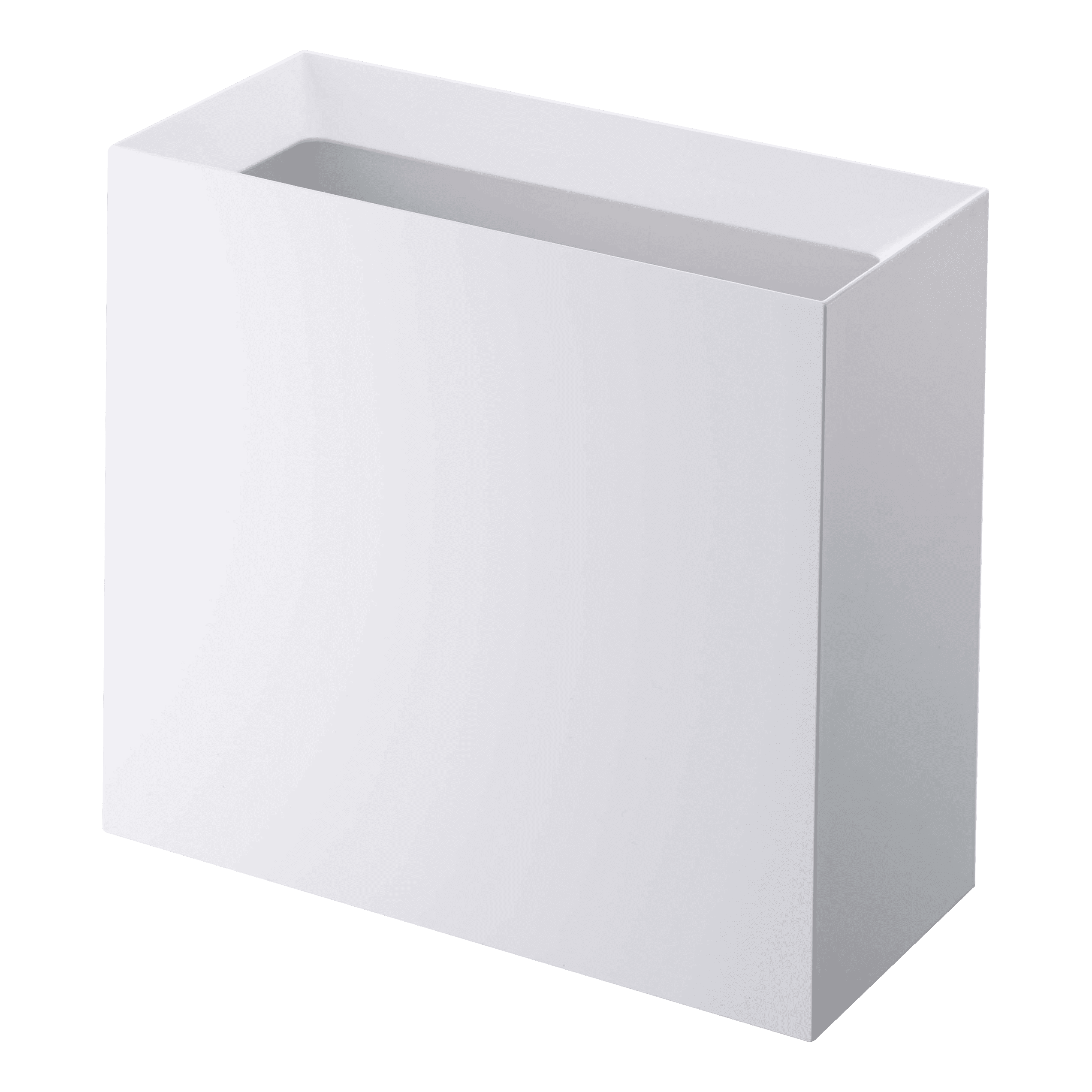 White Rectangular Minimalist Plastic Waste Basket