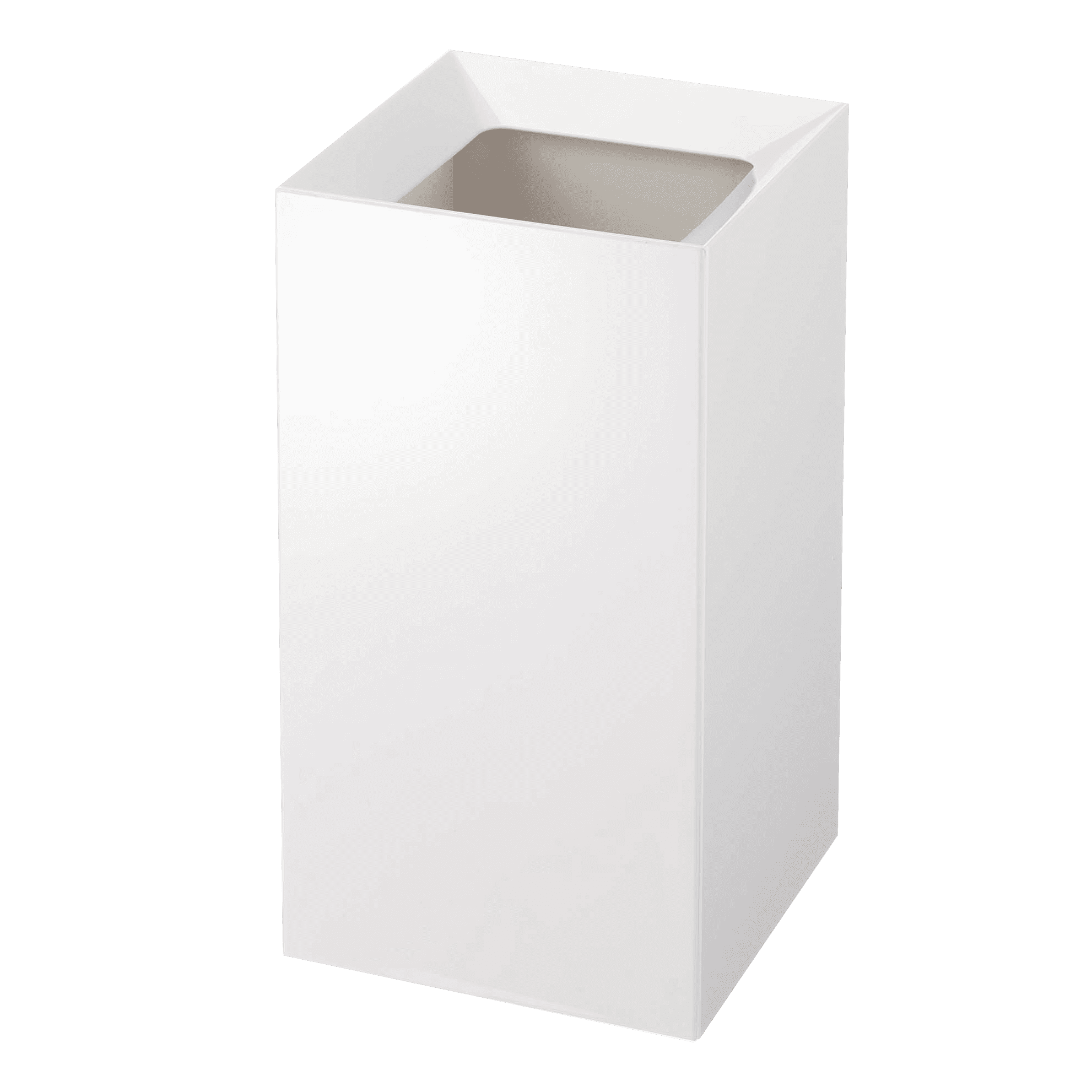 White ABS Plastic Modern Trash Can with Handle, 2.5 Gallons
