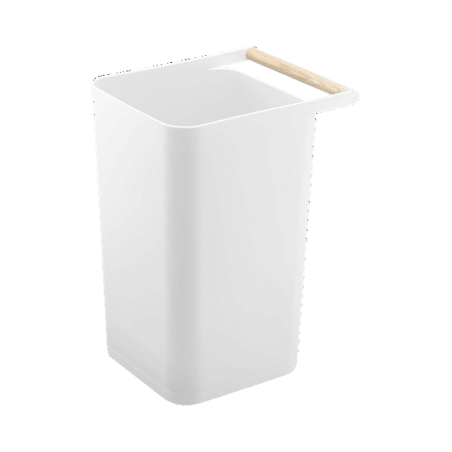 Yamazaki Home Trash Can, White, ABS Plastic, 2.5 gallons, 10 liters