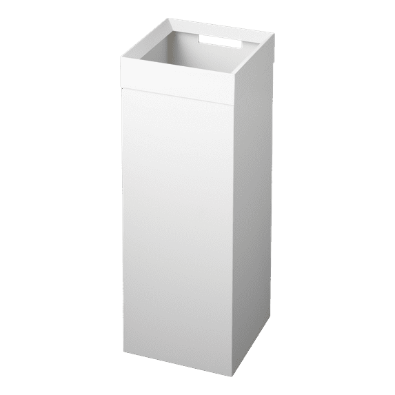 Yamazaki Home Trash Can, White, Steel, 7.25 gallons, 27 liters, Handles, Lid, No Assembly