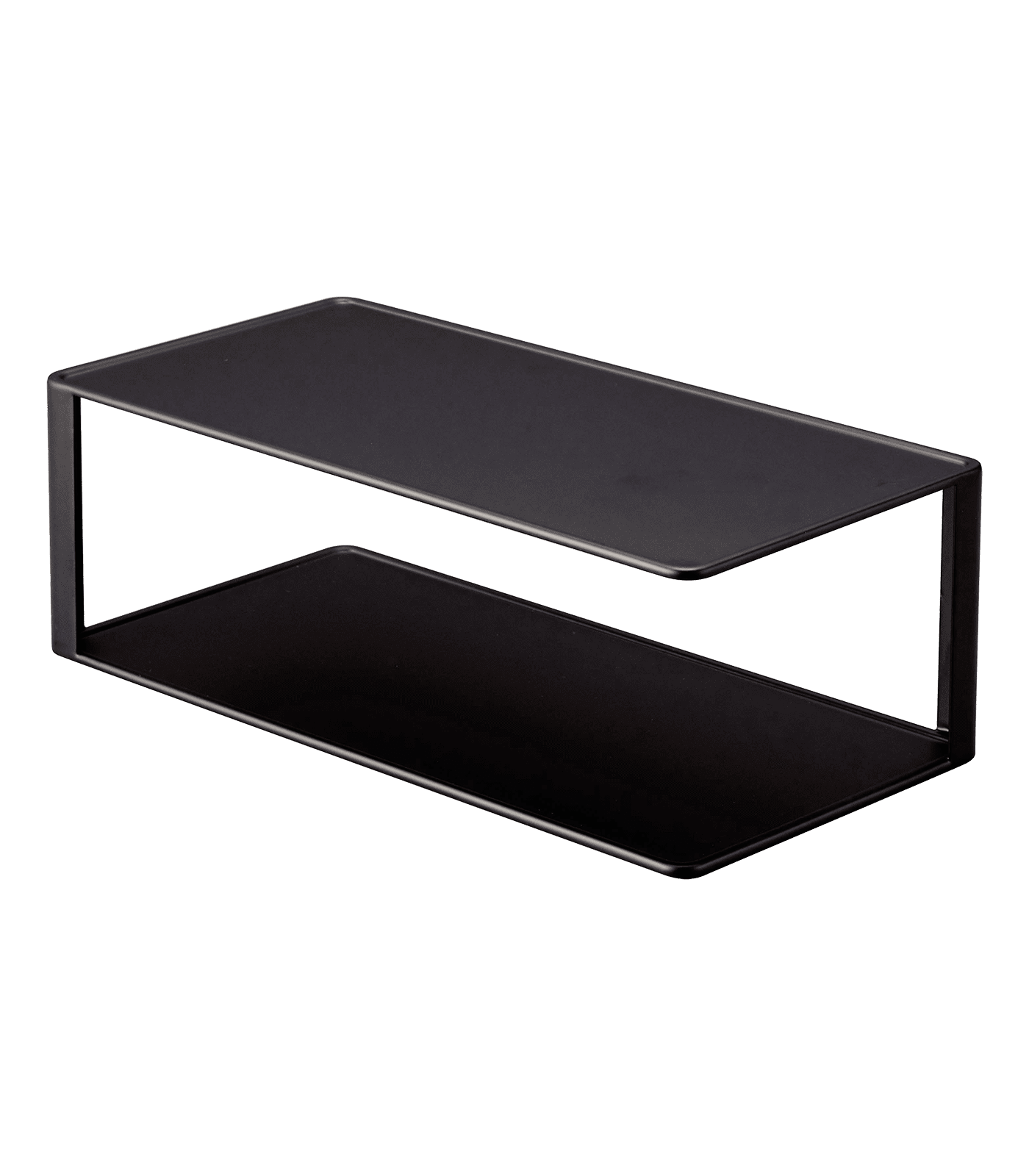 Black Steel Two-Tier Kitchen Cabinet Organizer