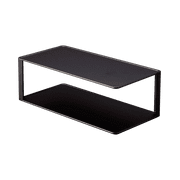 Yamazaki Home Two-Tier Cabinet Organizer, Black, Steel, Supports 5.5 pounds, No Assembly