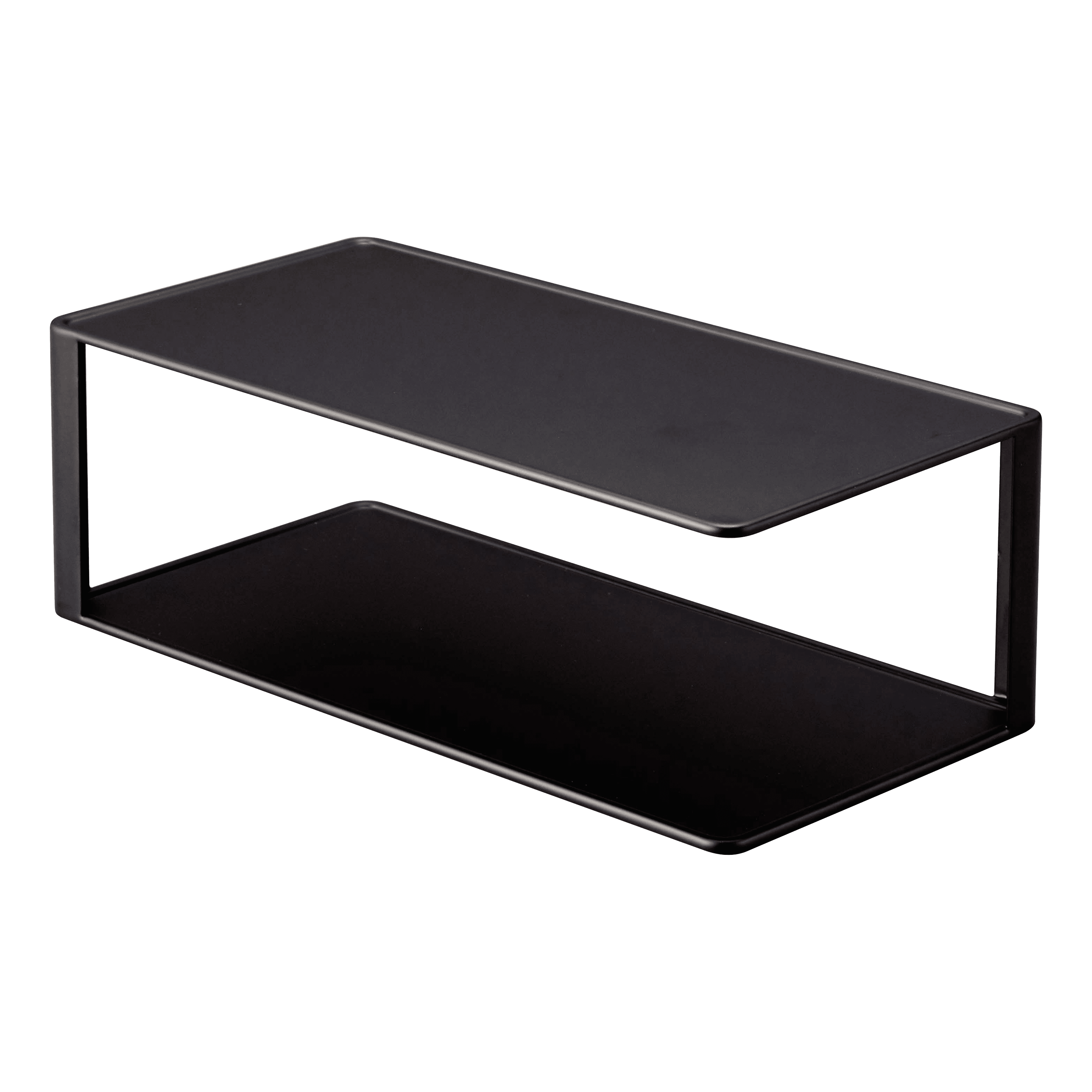 Black Steel Two-Tier Kitchen Cabinet Organizer