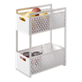 thumbnail image 1 of Yamazaki Home Two-Tier Cabinet Storage Basket, White, ABS Plastic, Divider, 1 of 8
