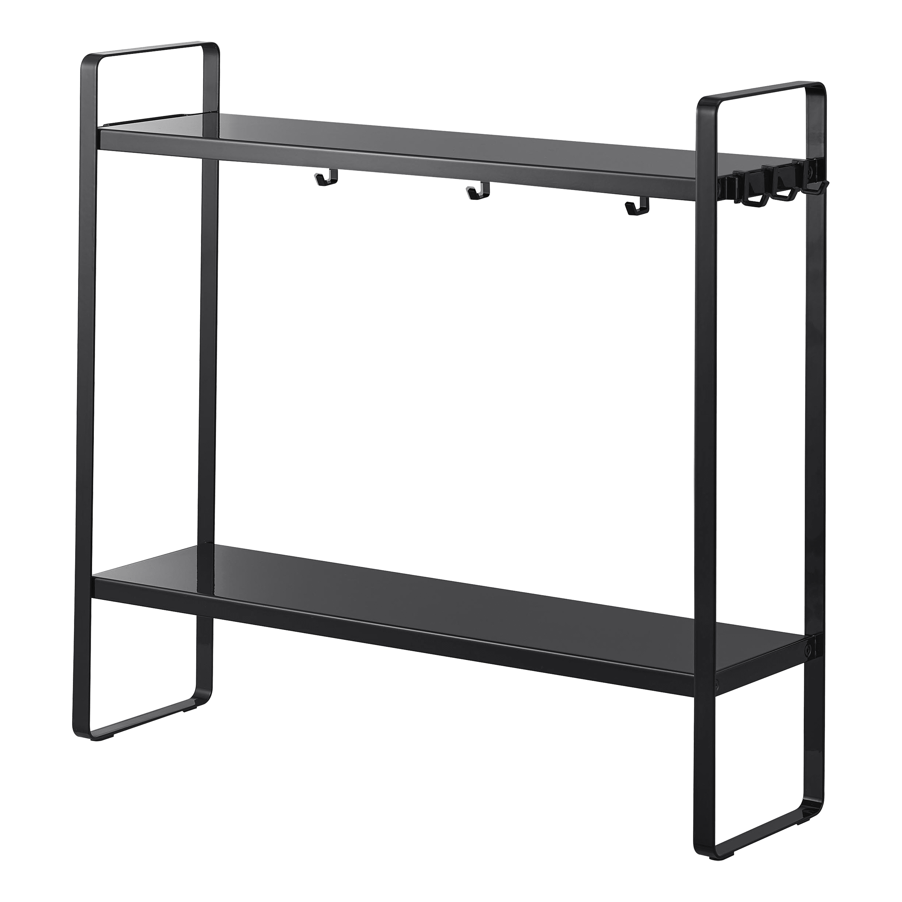 Black Steel Two-Tier Countertop Kitchen Storage Rack