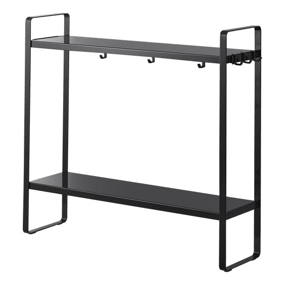 Yamazaki Home Two-Tier Countertop Rack, Black, Steel