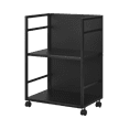 thumbnail image 1 of Yamazaki Home Two-Tier Hideaway Storage Cart, Black, Steel, Wheels, Adjustable Tiers, 1 of 7