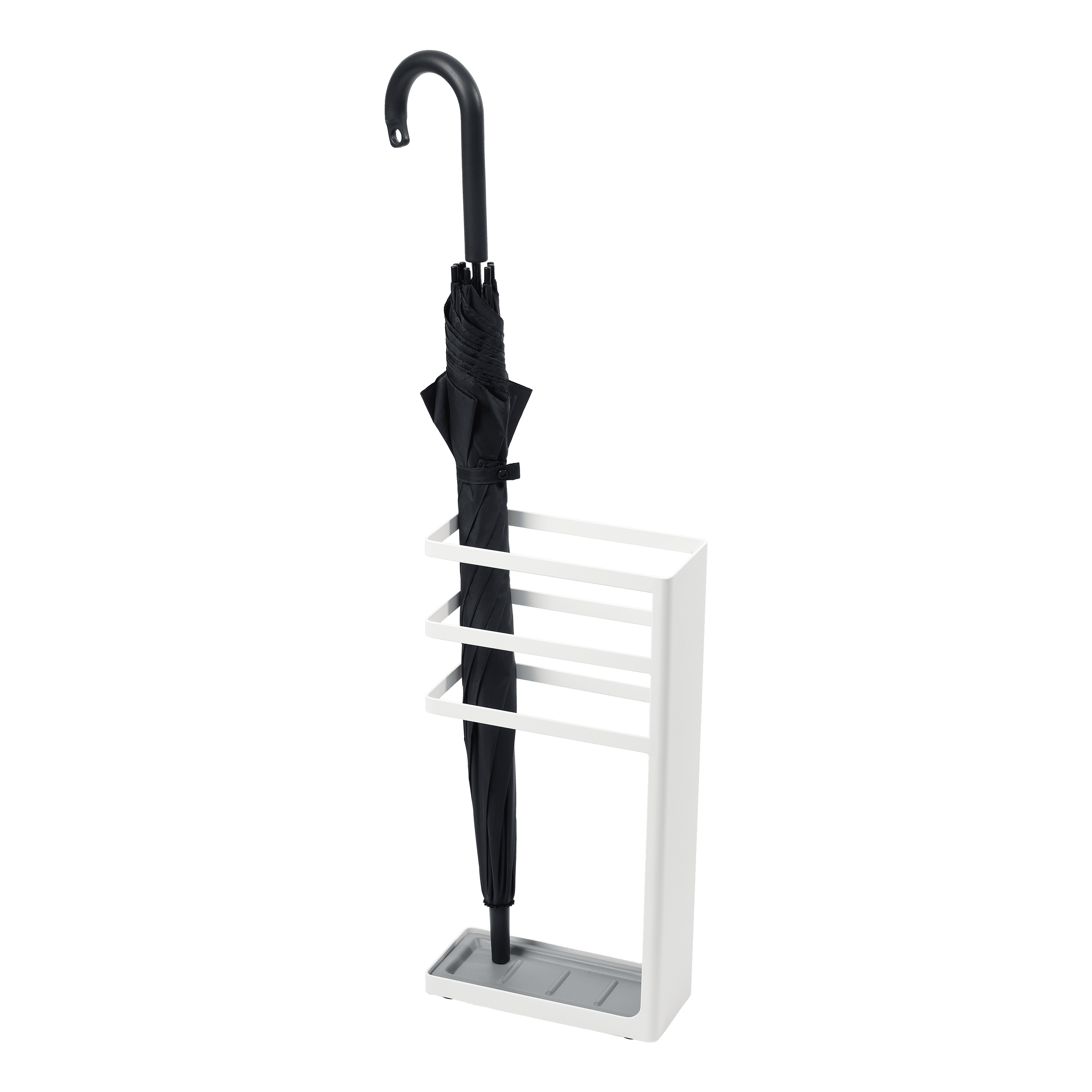 White Steel Freestanding Umbrella Holder for Entryway