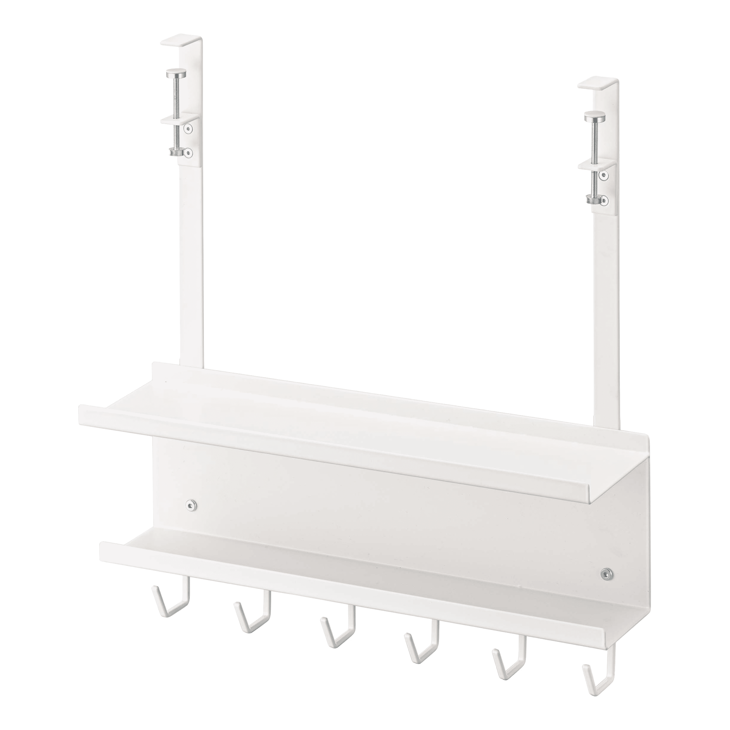 White Metal Under-Desk Cable and Router Storage Rack