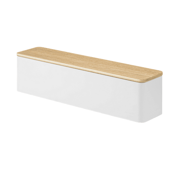 Yamazaki Home Utensil Case, Ash, Plastic + Wood, Lid, No Assembly