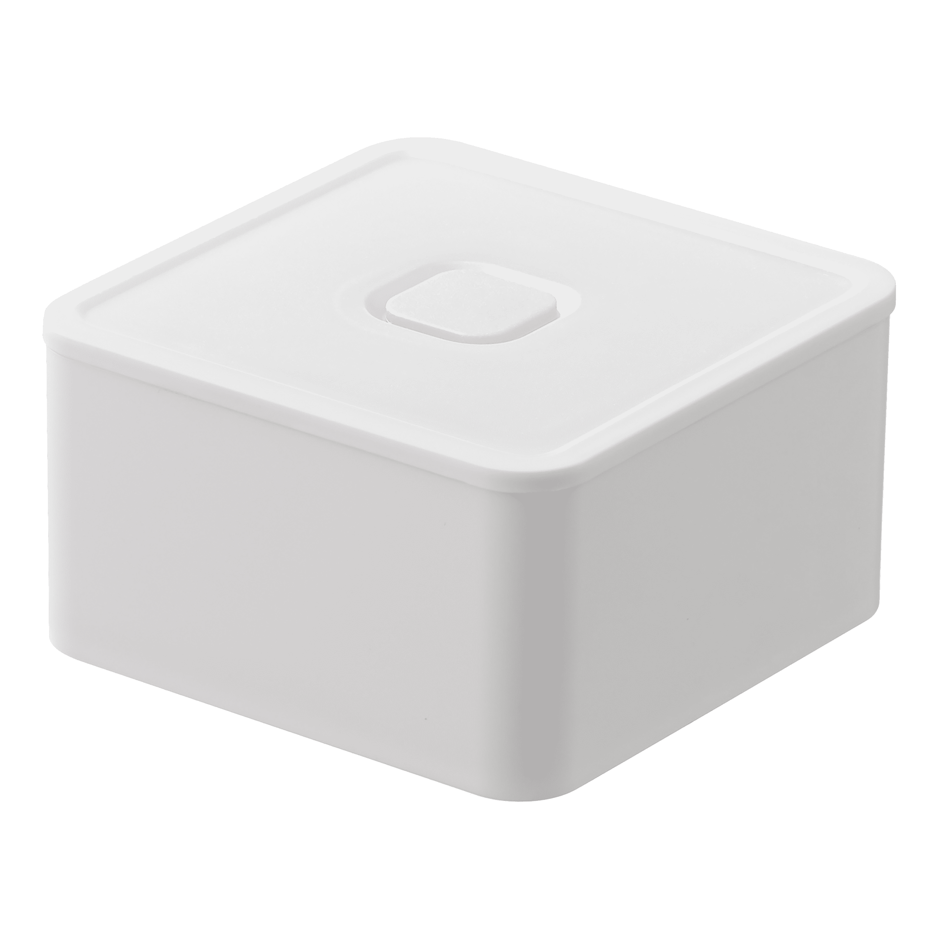 Compact White Silicone-Lined Vacuum-Sealing Food Storage Container