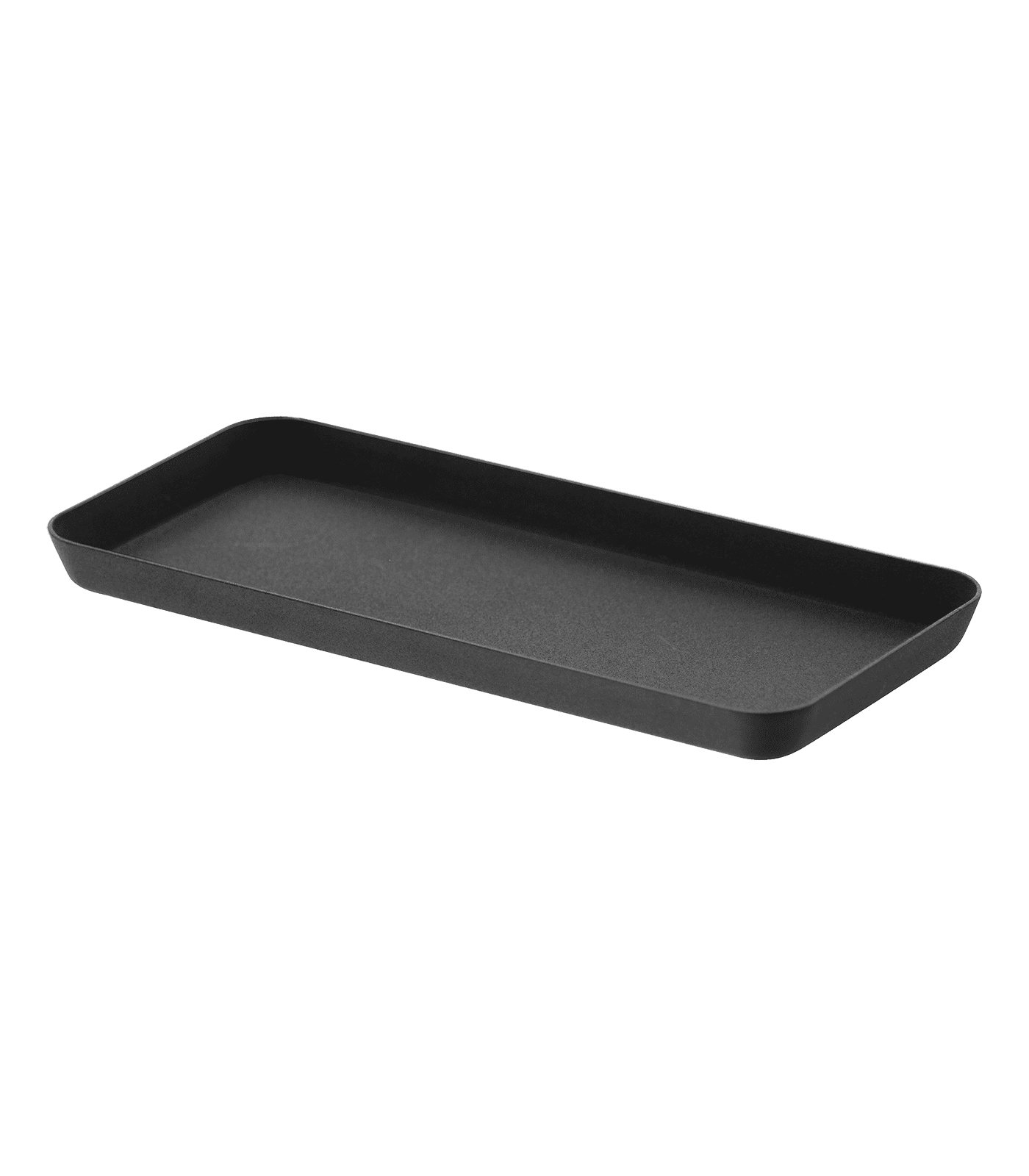 Sleek Black Steel Space-Saving Vanity Tray, 4" x 8.5"