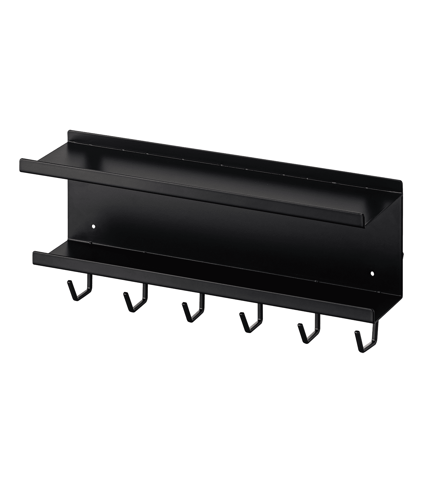 Black Steel Wall-Mount Cable and Router Storage Rack