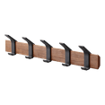 thumbnail image 1 of Yamazaki Home Wall-Mounted Coat Rack, Walnut, Steel + Wood, 1 of 7