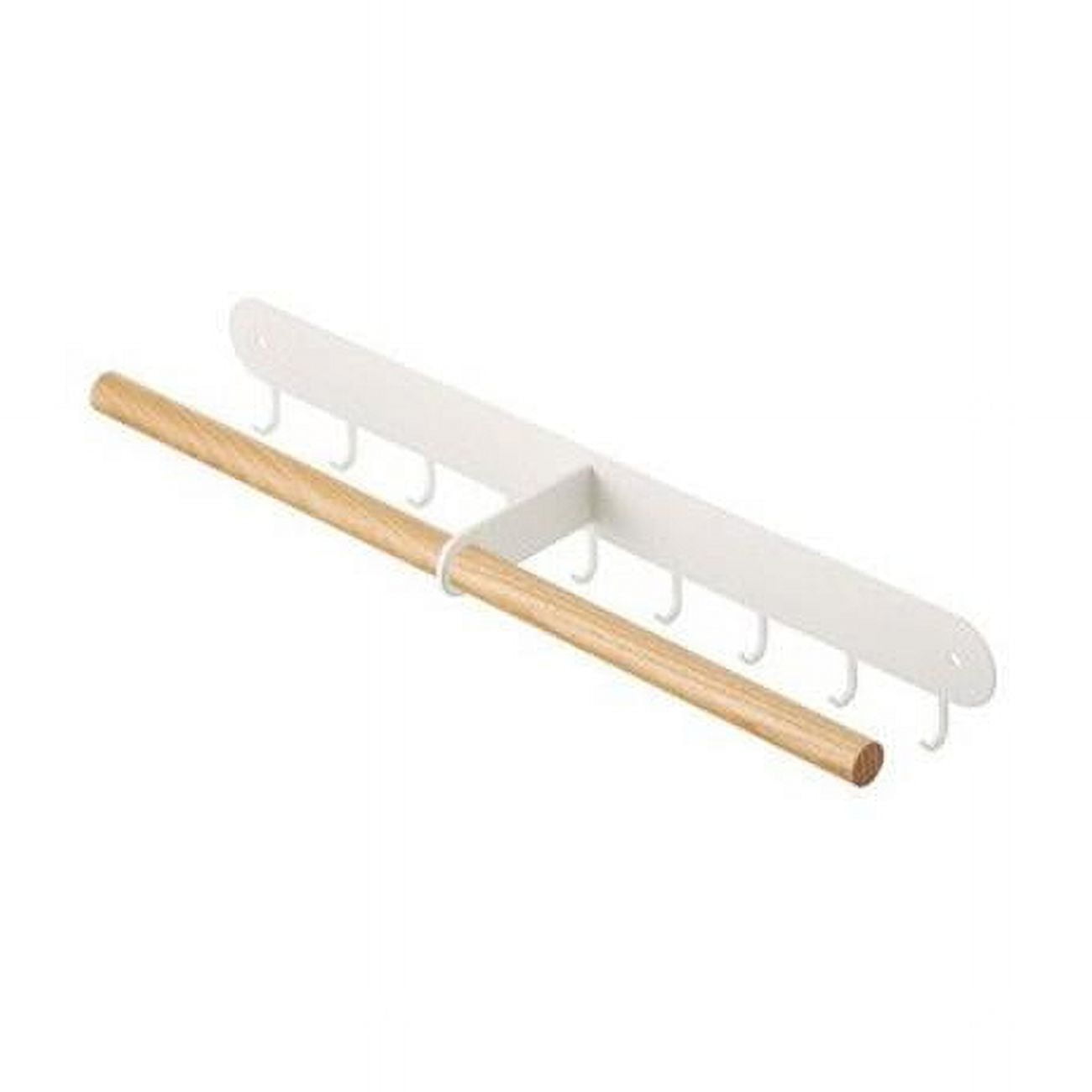 White Steel and Wood Wall-Mounted Jewelry Organizer