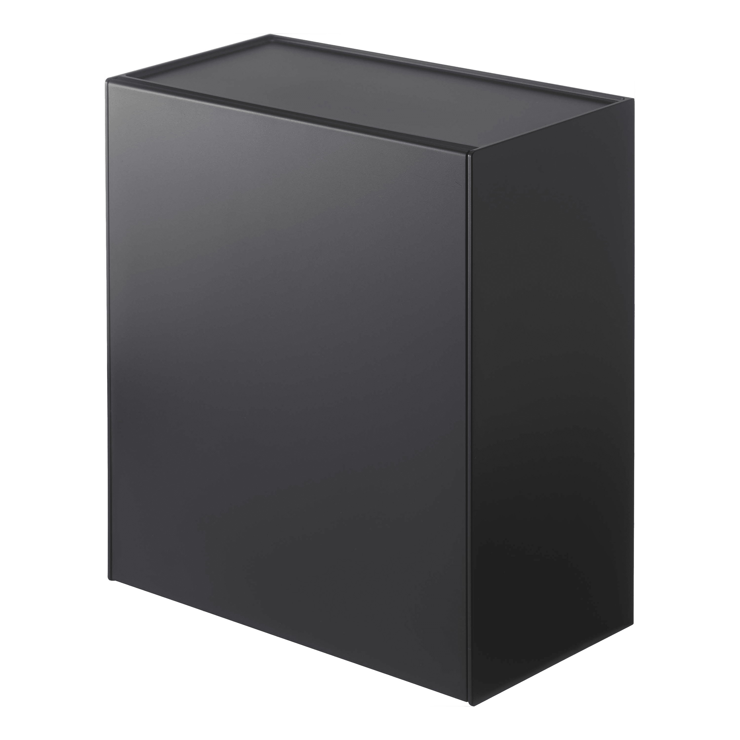 Black Wall-Mounted Plastic Storage and Trash Bin
