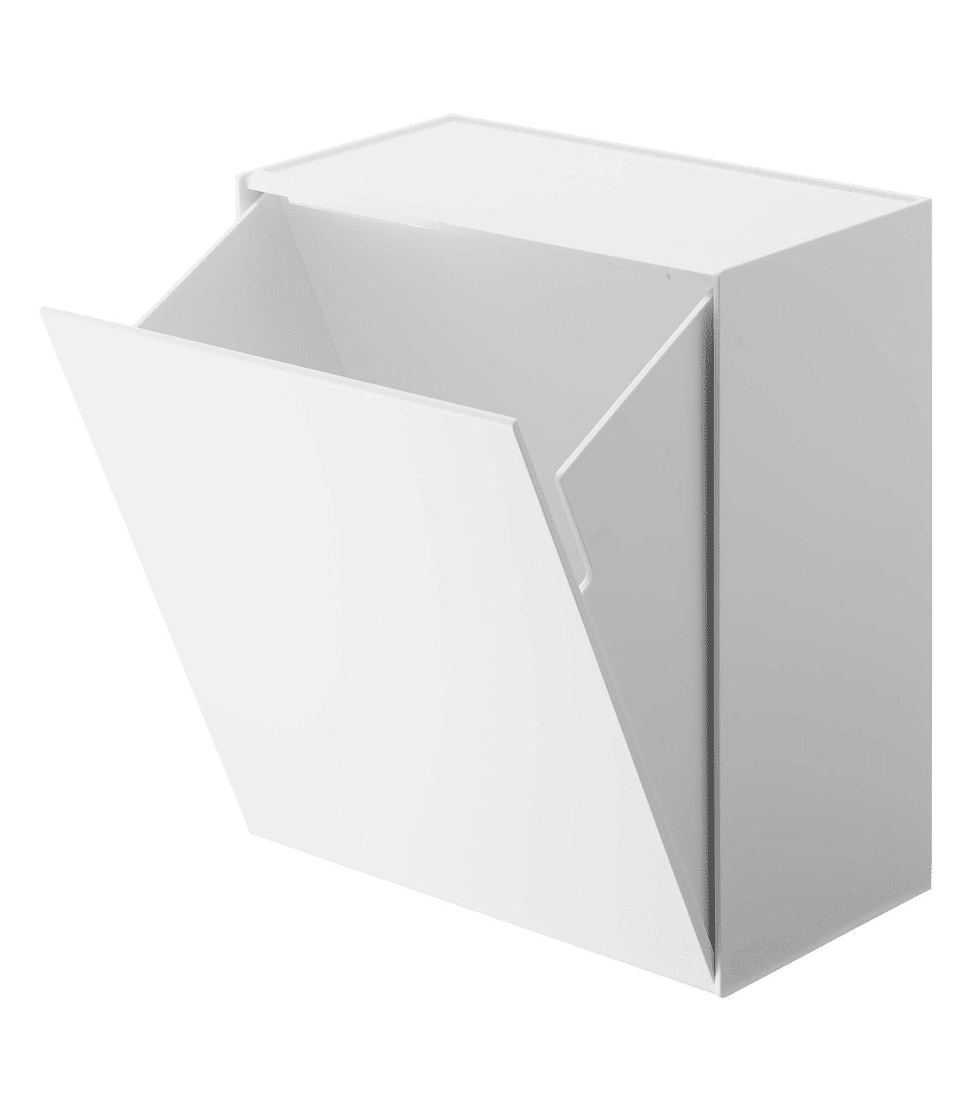 White Wall-Mounted Plastic Storage and Trash Bin