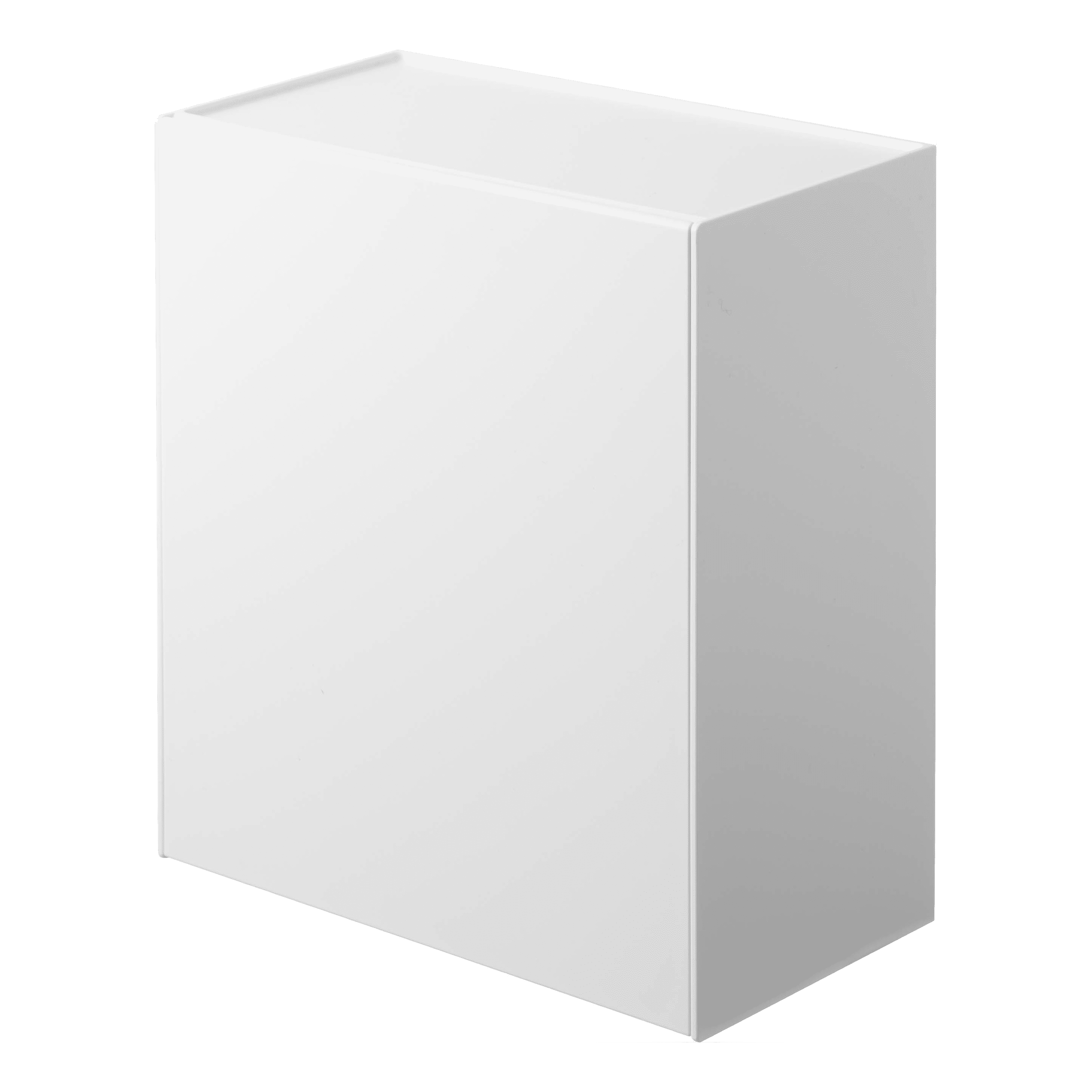 White Wall-Mounted Plastic Storage and Trash Bin