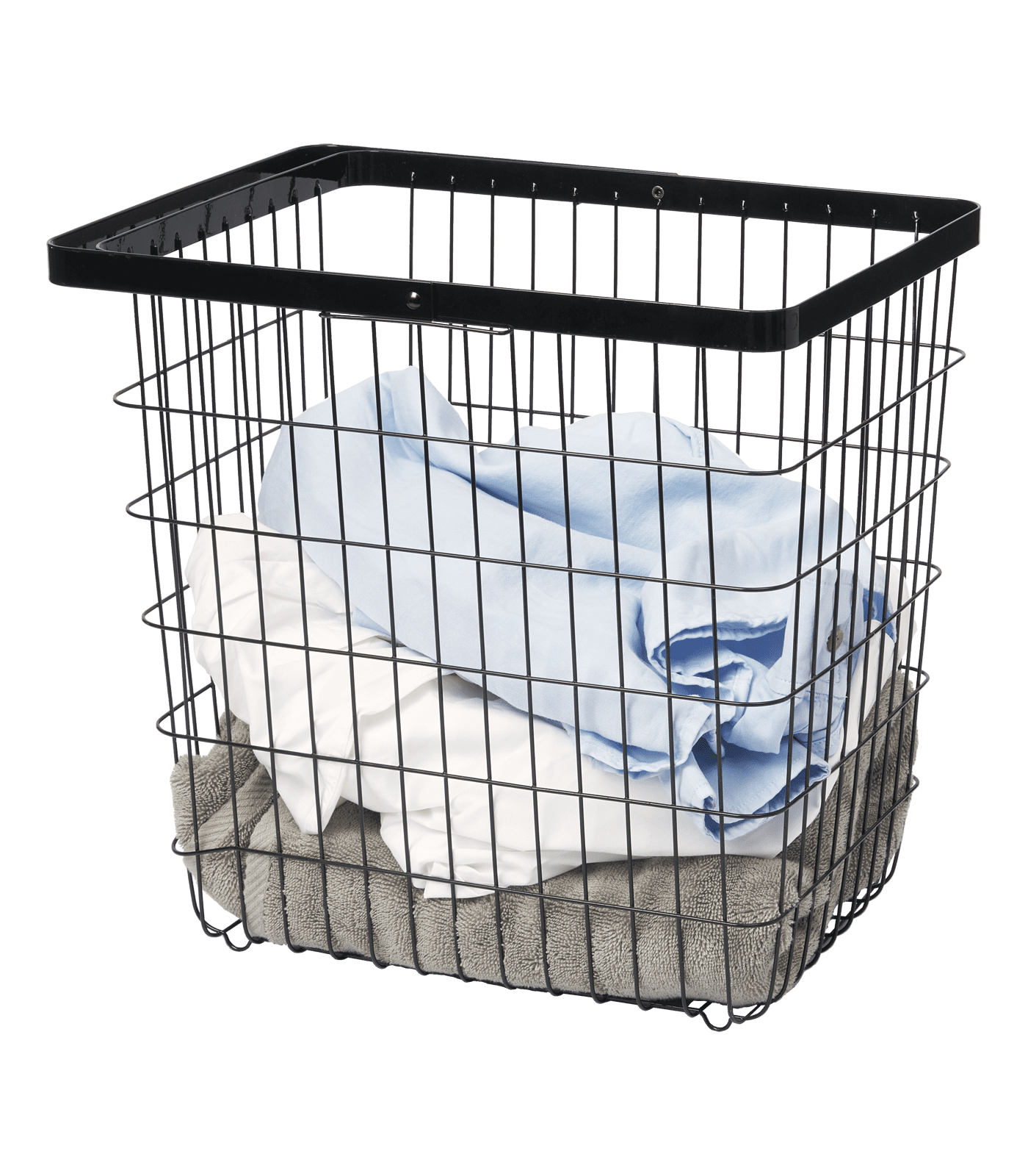 Large Black Steel Wire Laundry Basket