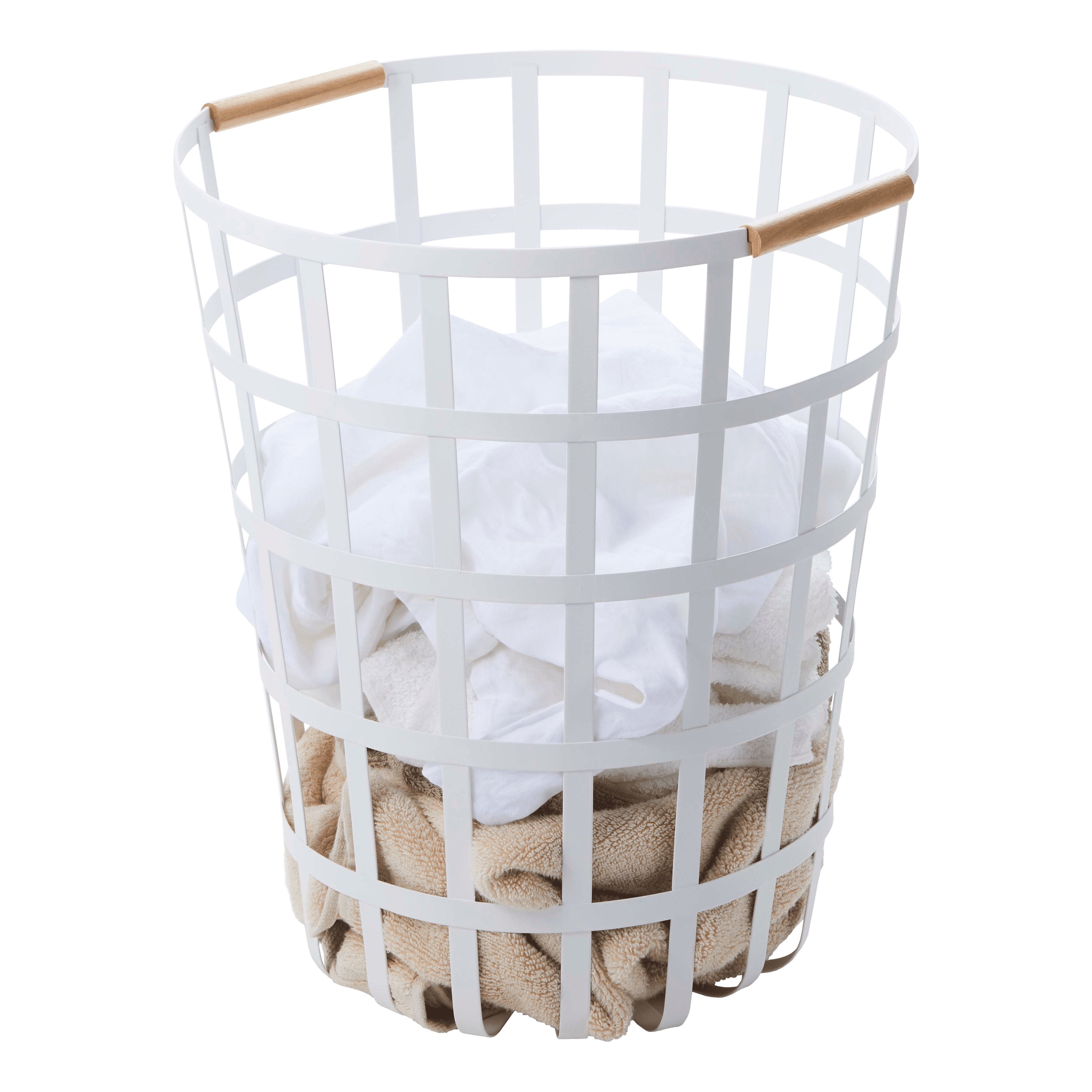 Tosca White Round Metal Laundry Basket