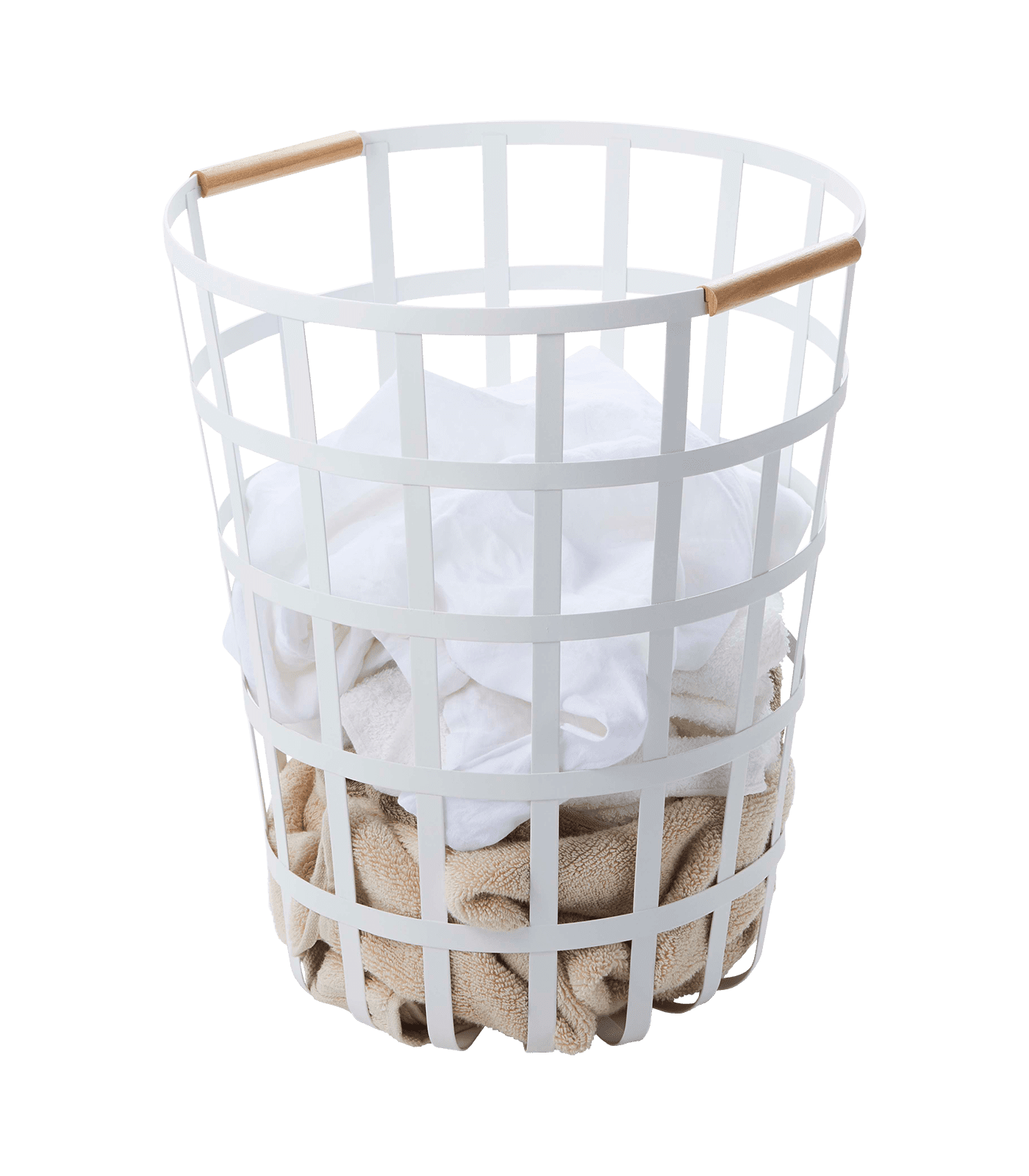 Tosca White Round Metal Laundry Basket