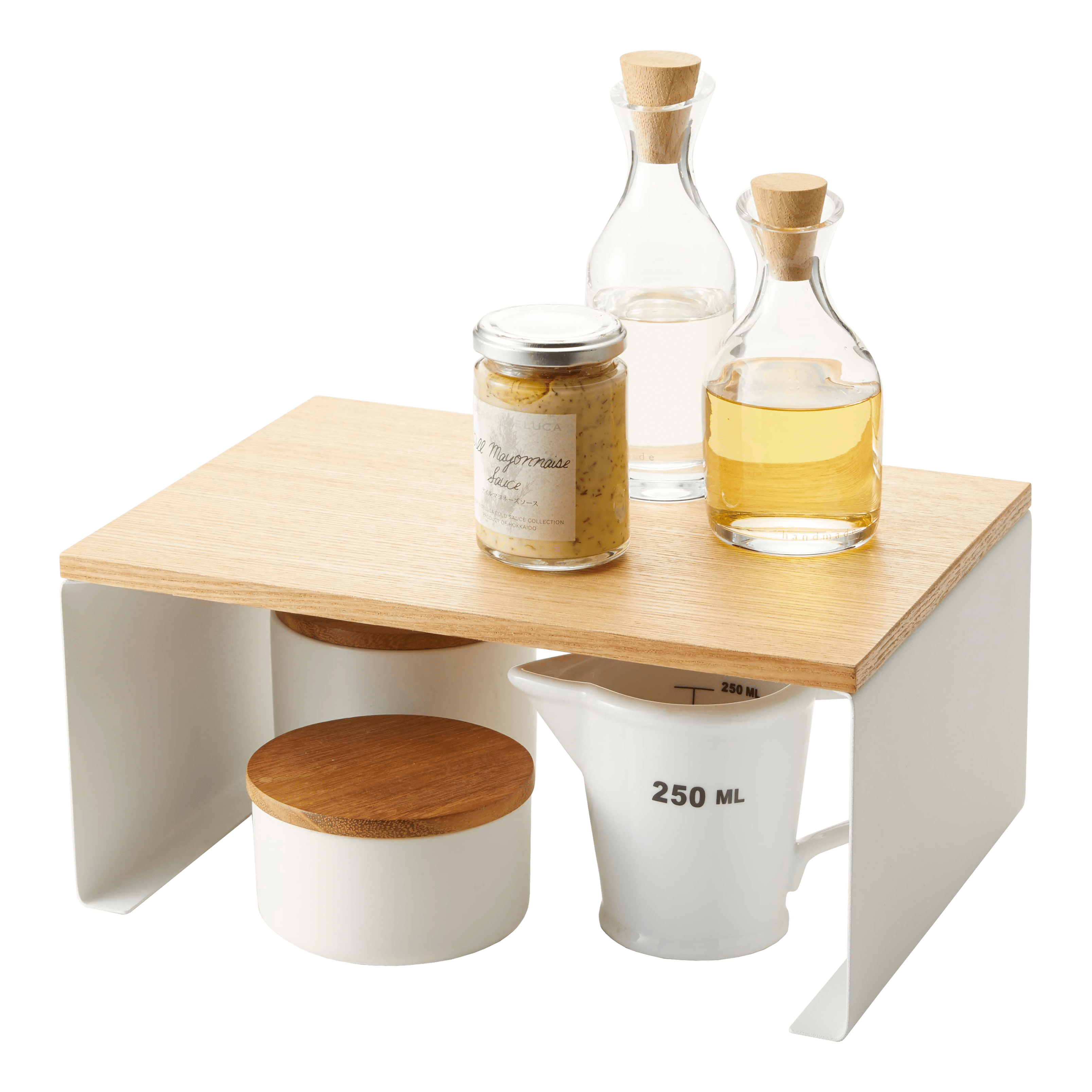 Tosca White Wood-Top Stackable Kitchen Rack