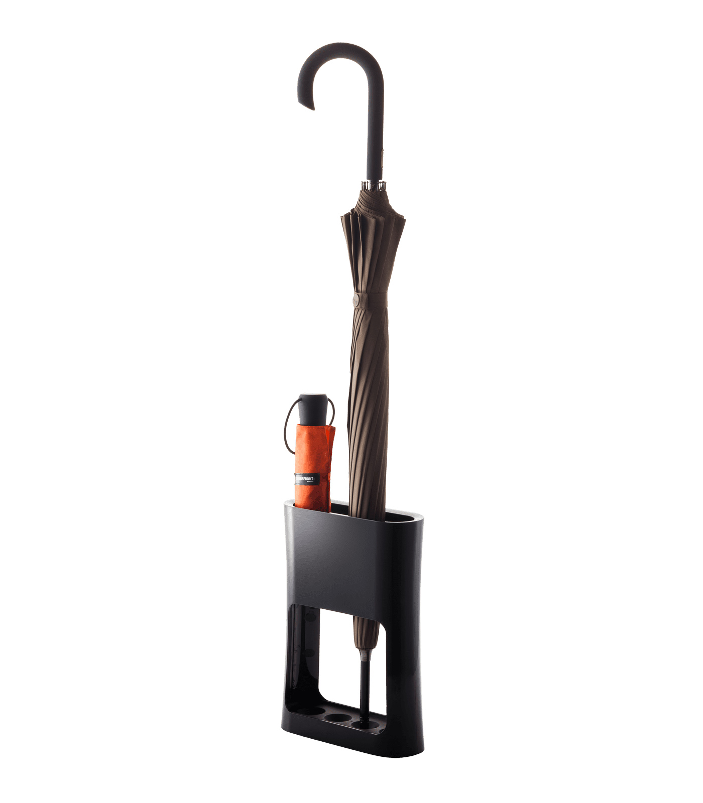 Compact Black Plastic Oval Umbrella Stand
