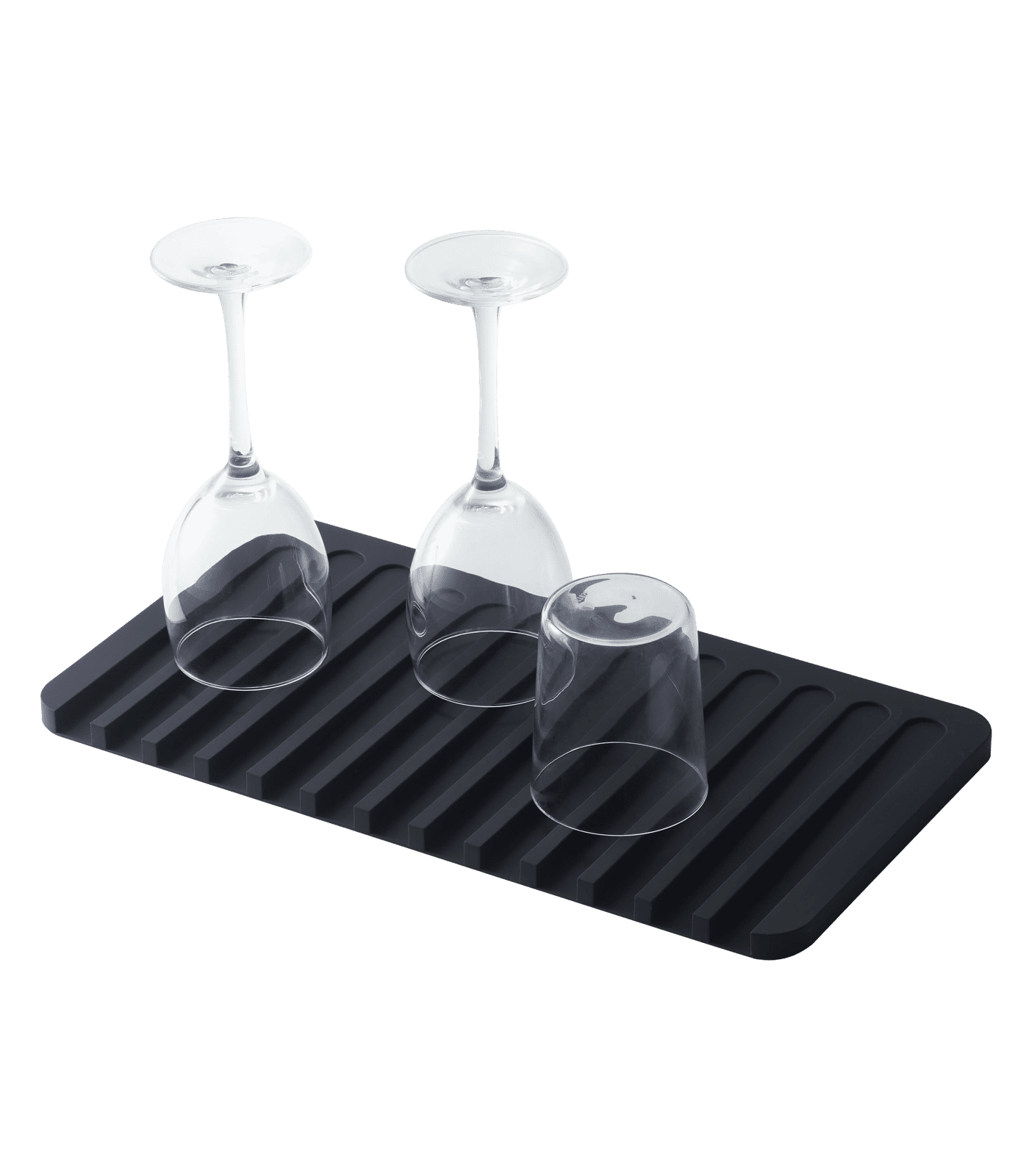 Black Silicone Self-Draining Dish Drying Mat