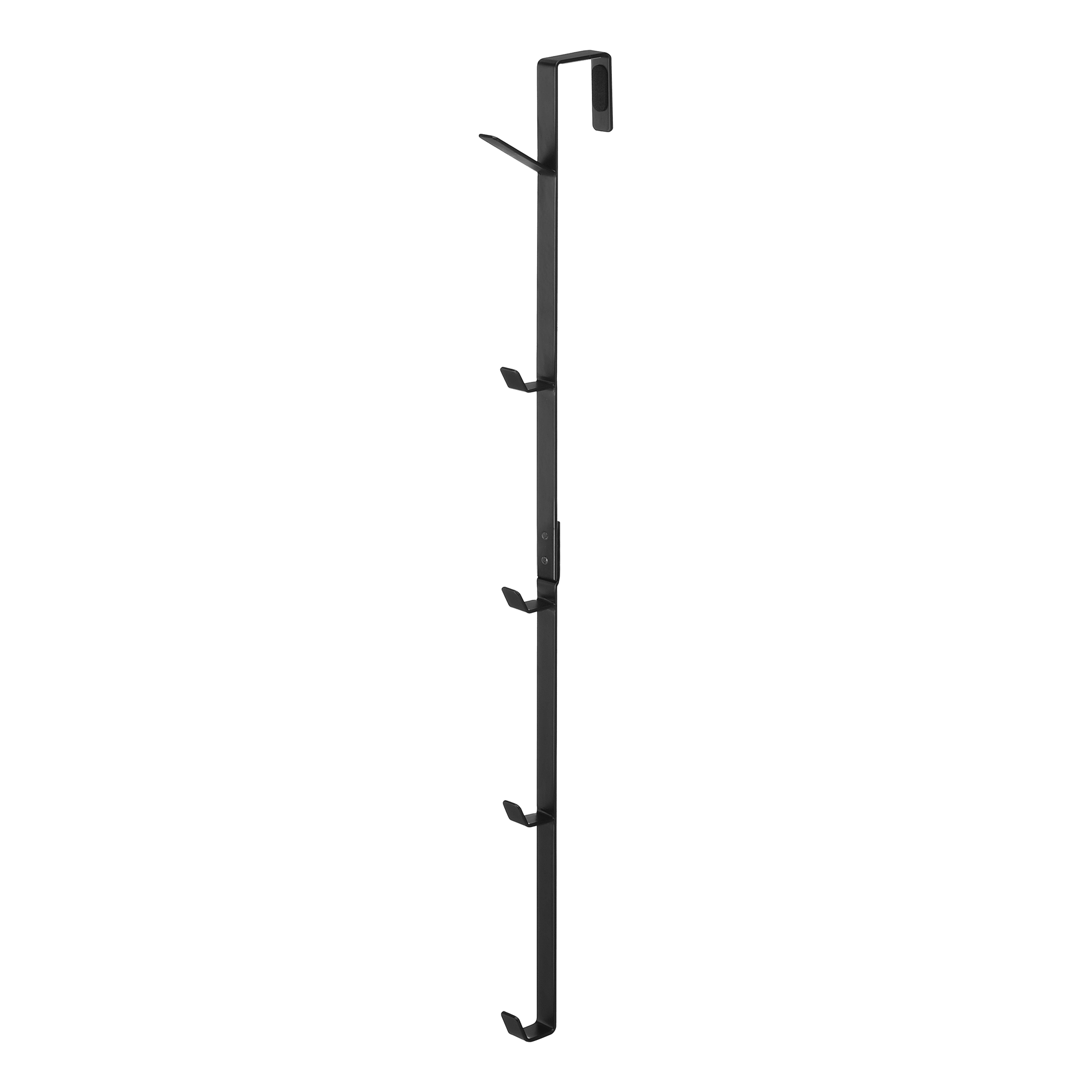 Black Vertical Steel Over-the-Door Hanging Coat Rack