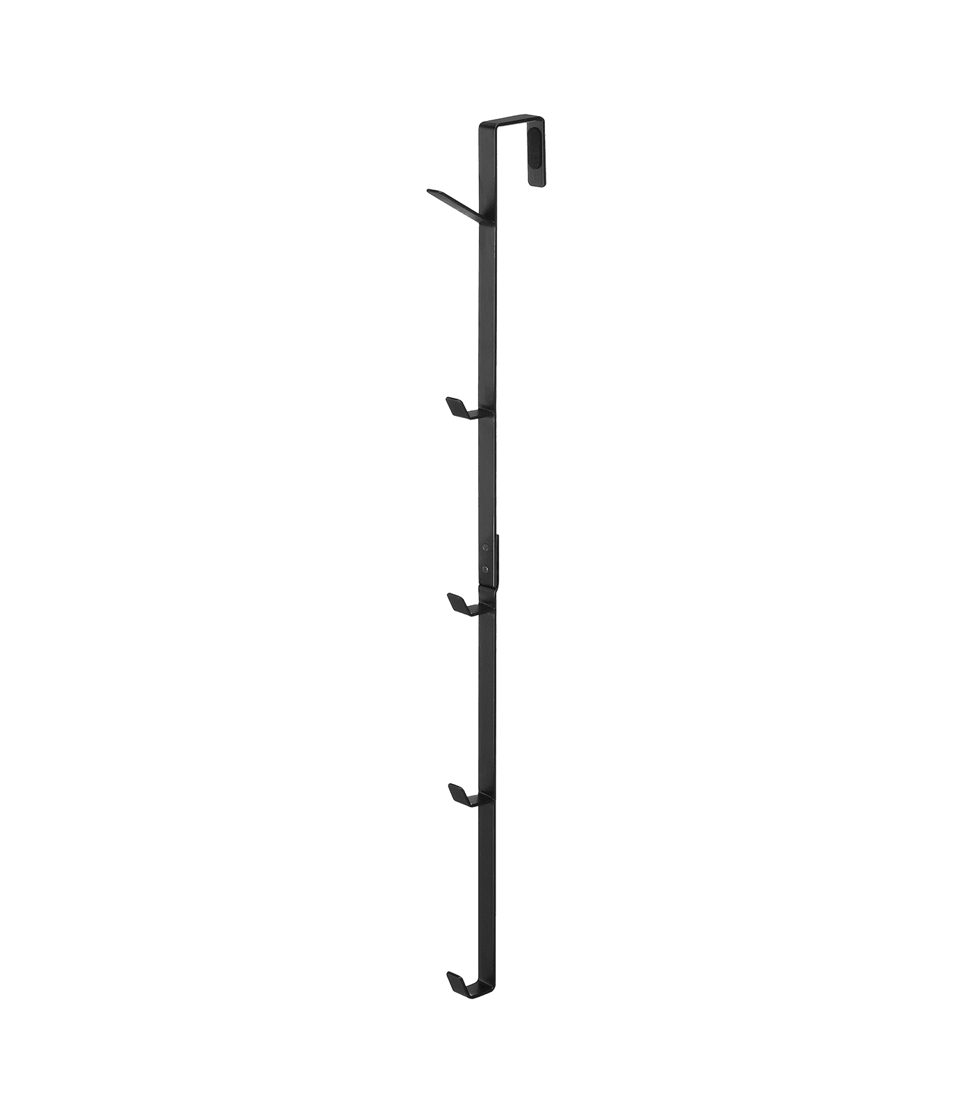 Black Vertical Steel Over-the-Door Hanging Coat Rack