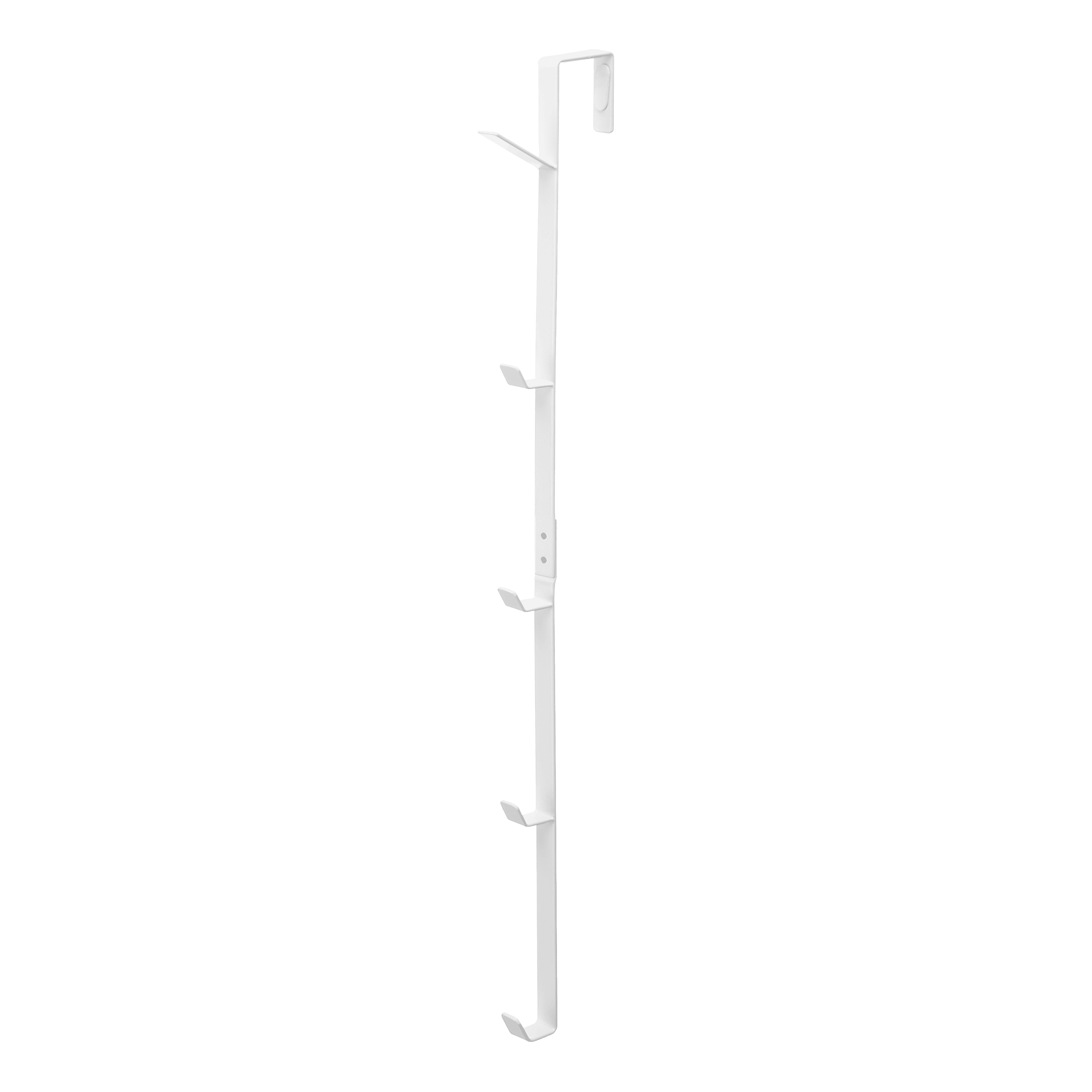 White Slim Over-the-Door Rack with Multiple Hooks