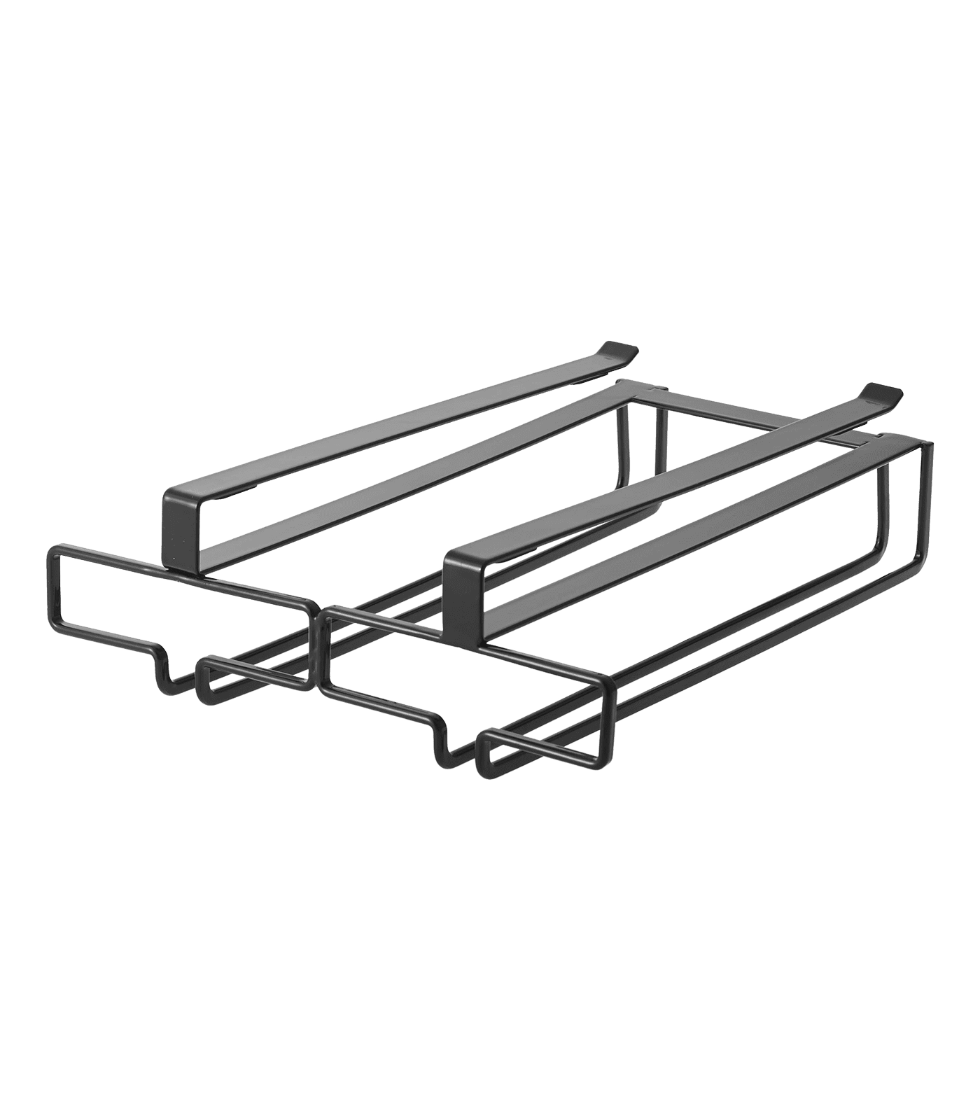 Black Steel Under Shelf Wine Glass Rack