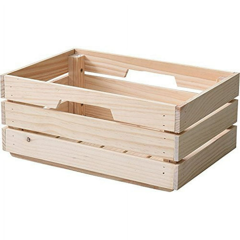 Yamazen Wooden Storage Box Wooden Box Unpainted S Shallow Type