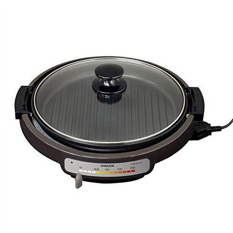 Yamazen YAMAZEN electric grill pan with deep pan and corrugated