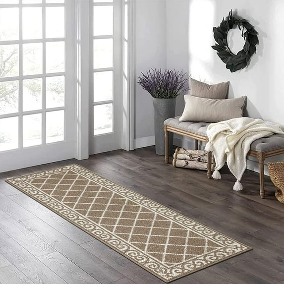 Yamaziot 1.7'x5' Hallway Runner Rug Washable Kitchen Floor Runners for Hallway Non Skid Entryway Runner Mat Low Profile Inside Doormat Door Rugs for Hallway Laundry Room